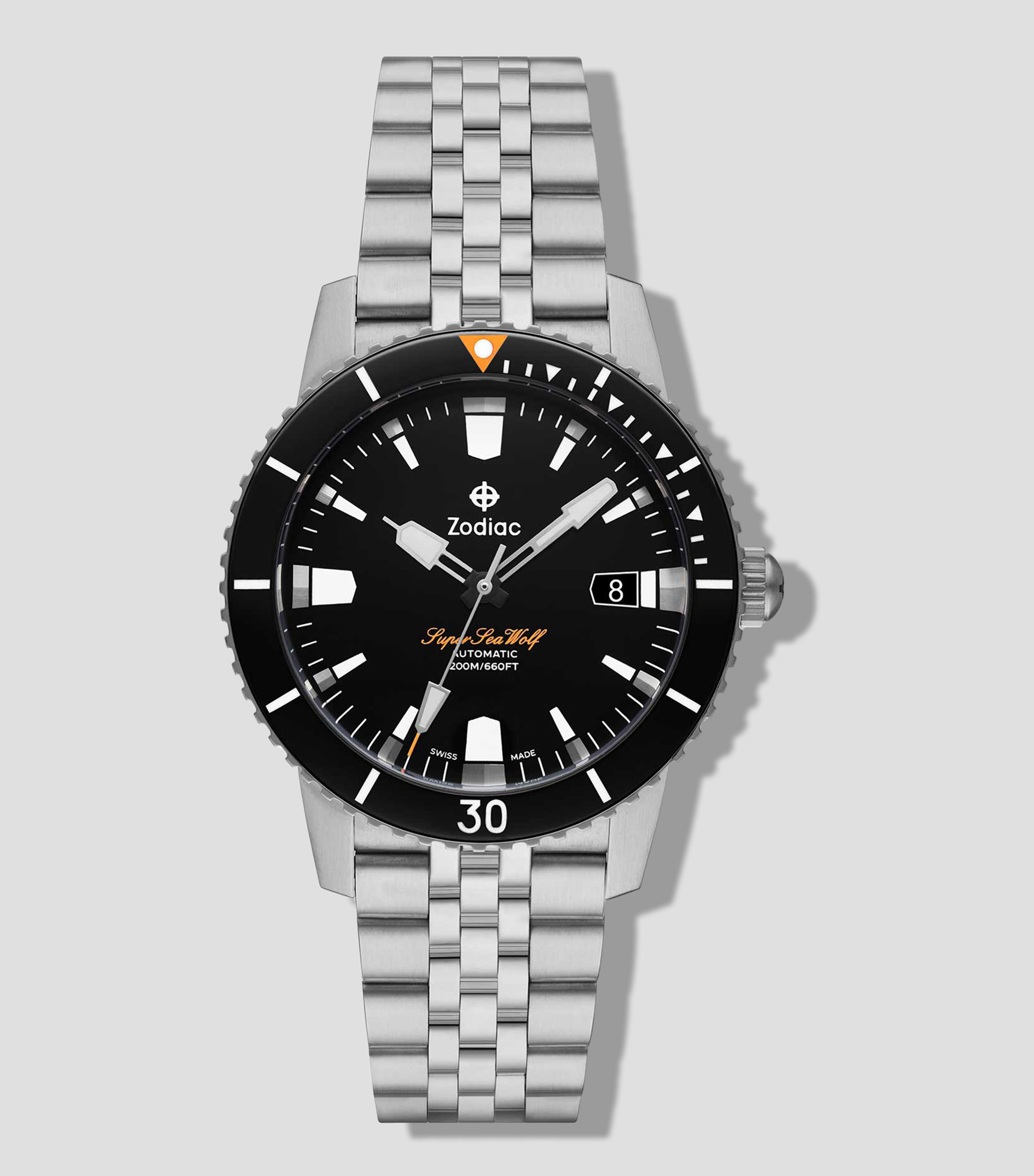 Reloj para Hombre Super Sea Wolf Casual Plateado, Negro