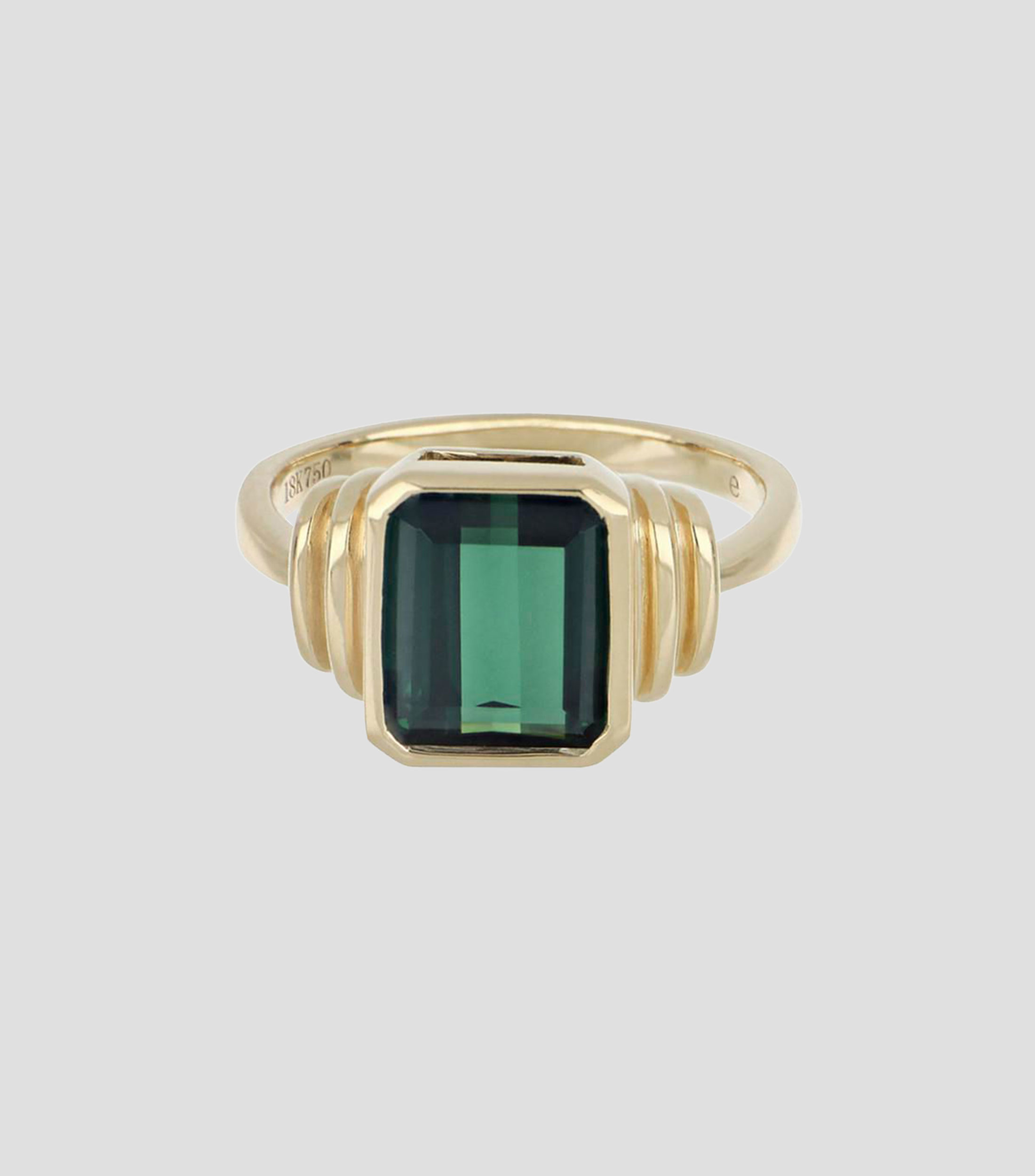 Anillo en Oro de 18 Kilates con Turmalina Mujer