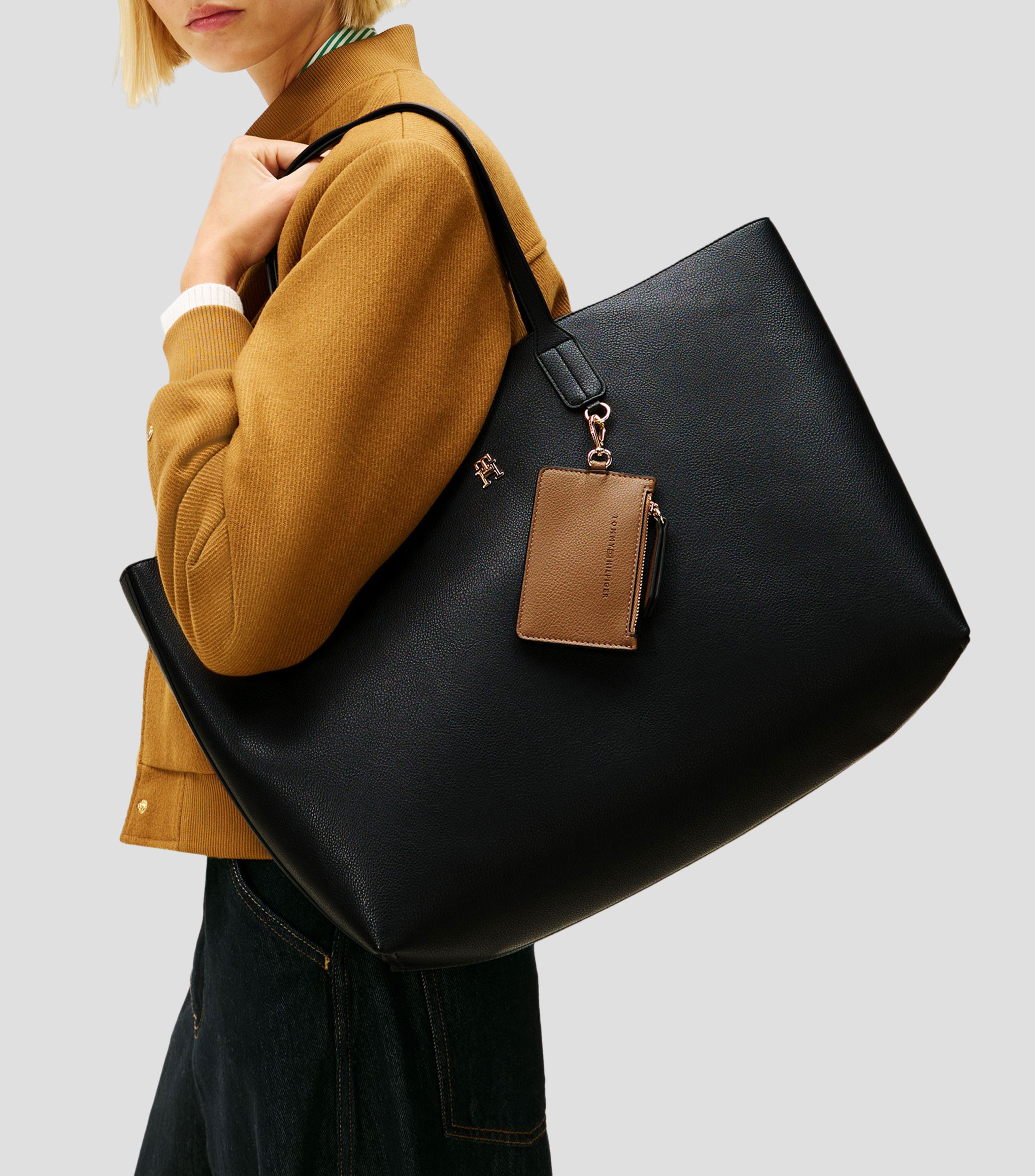 Bolsa tote negra Icon lisa Mujer