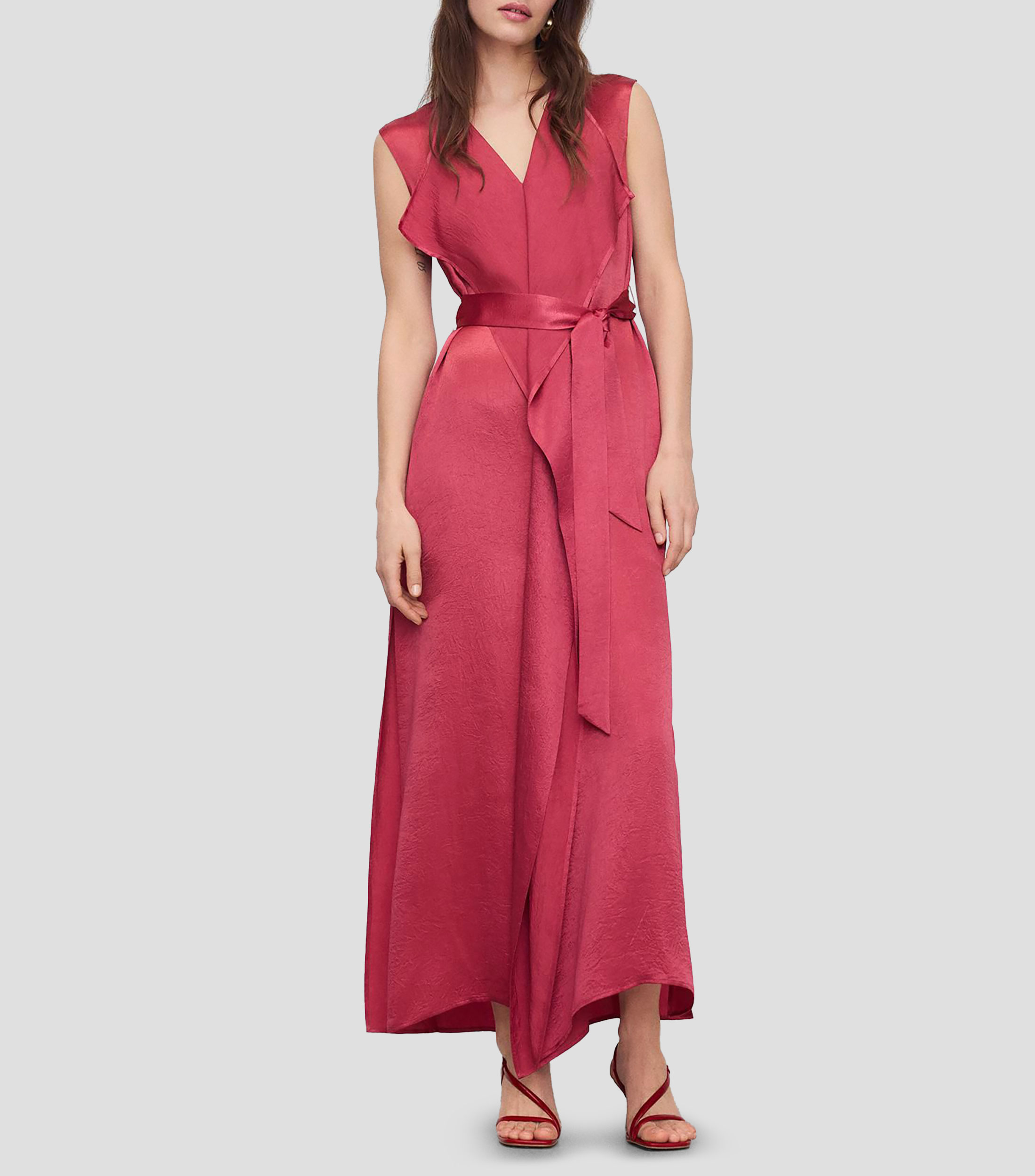 Vestido largo liso Mujer