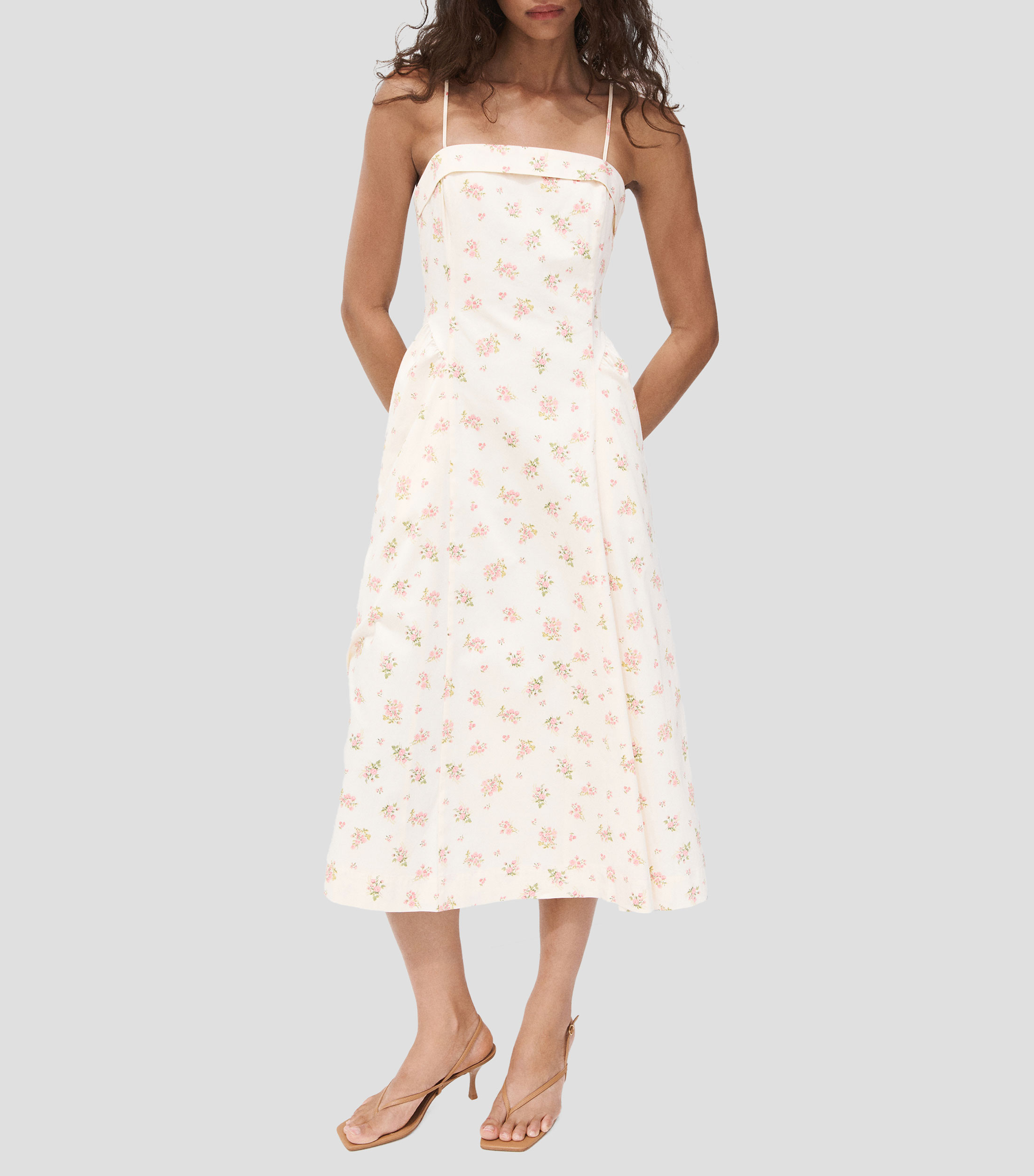Vestido largo estampado Mujer