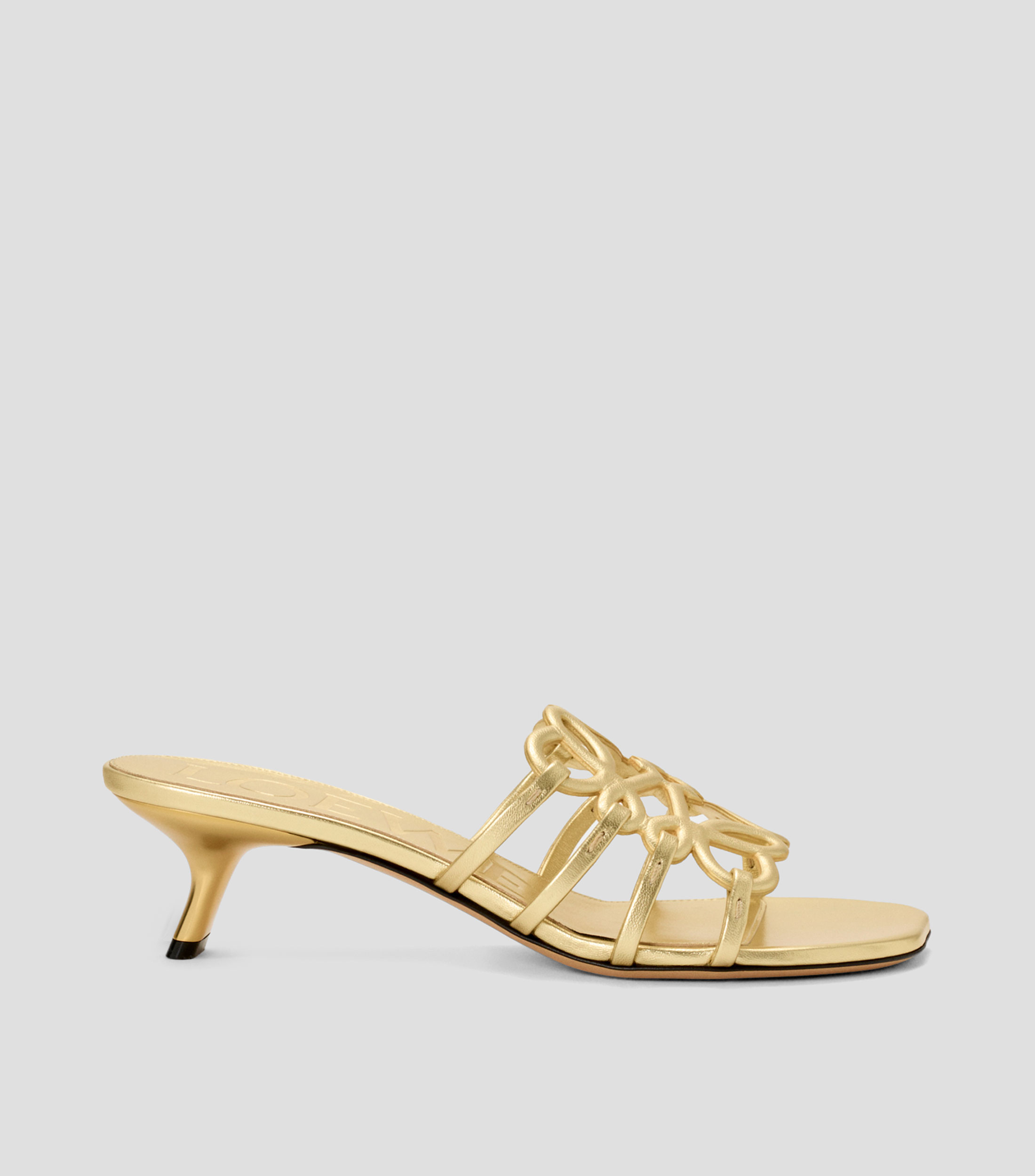 Sandalia Petal Anagram en piel de cordero laminada Mujer
