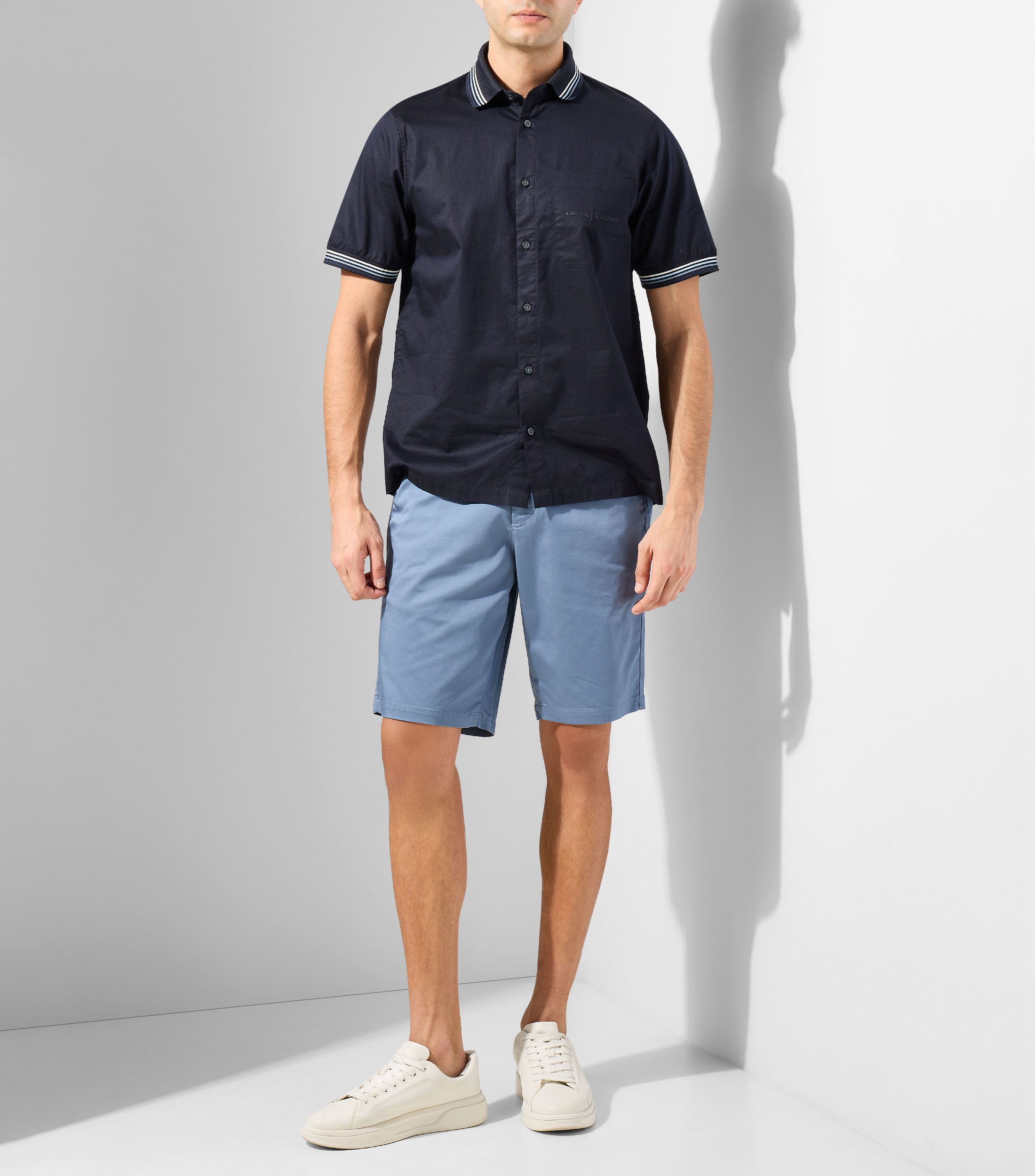 Camisa lisa manga corta Hombre