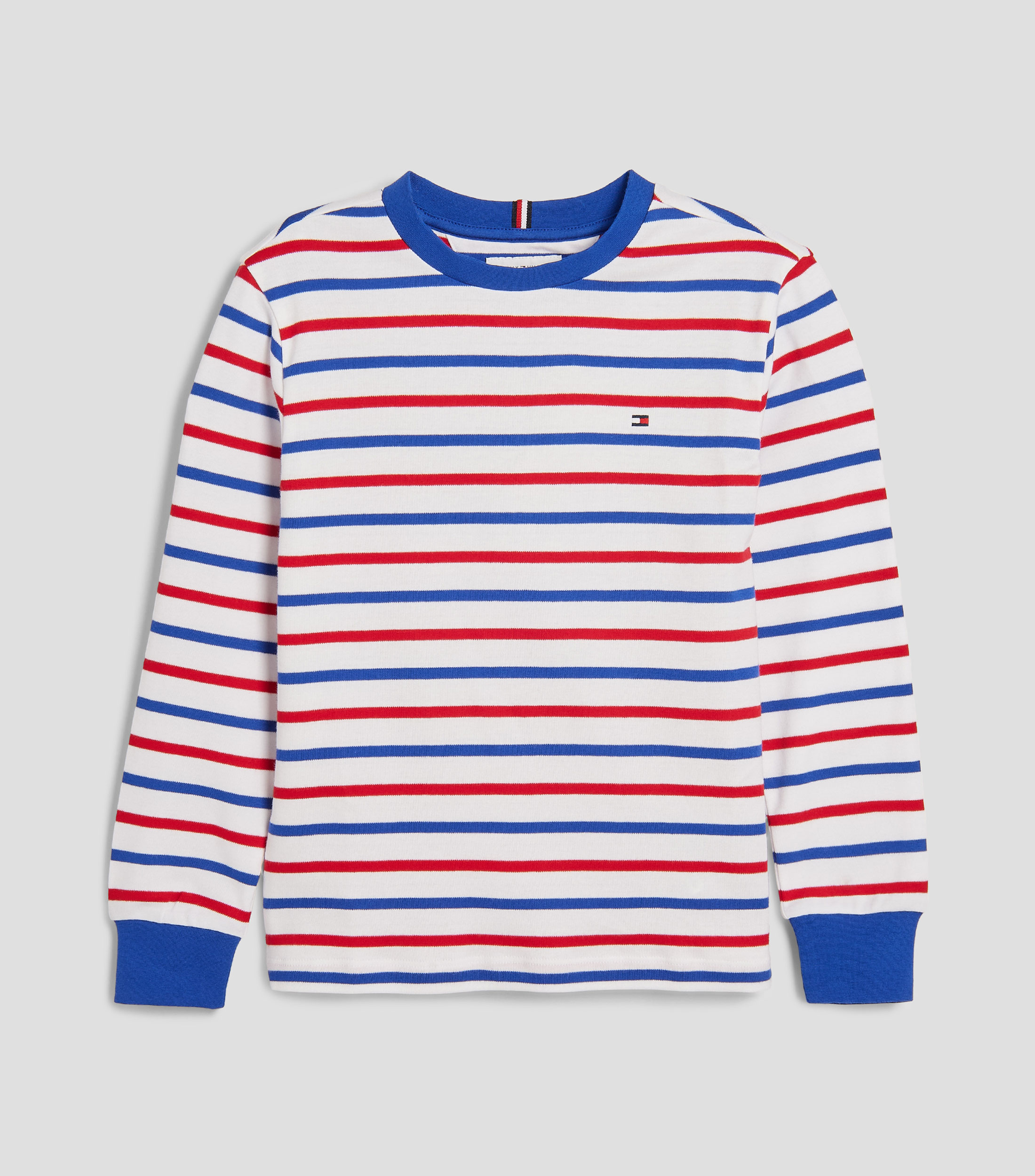 Playera de cuello redondo con manga larga y rayas Niño