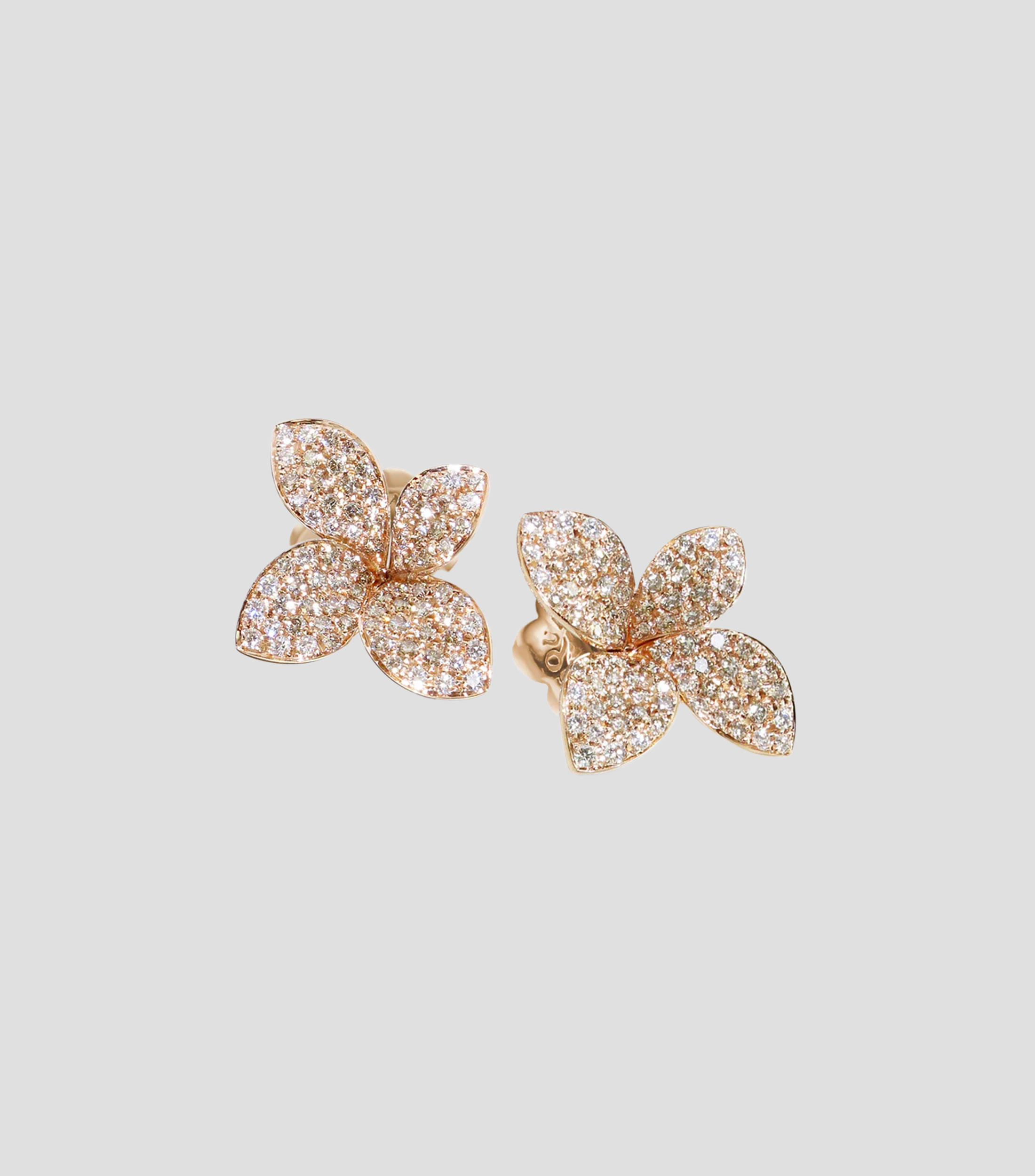 Aretes en oro rosa 18 kilates con diamantes Petit Garden Mujer