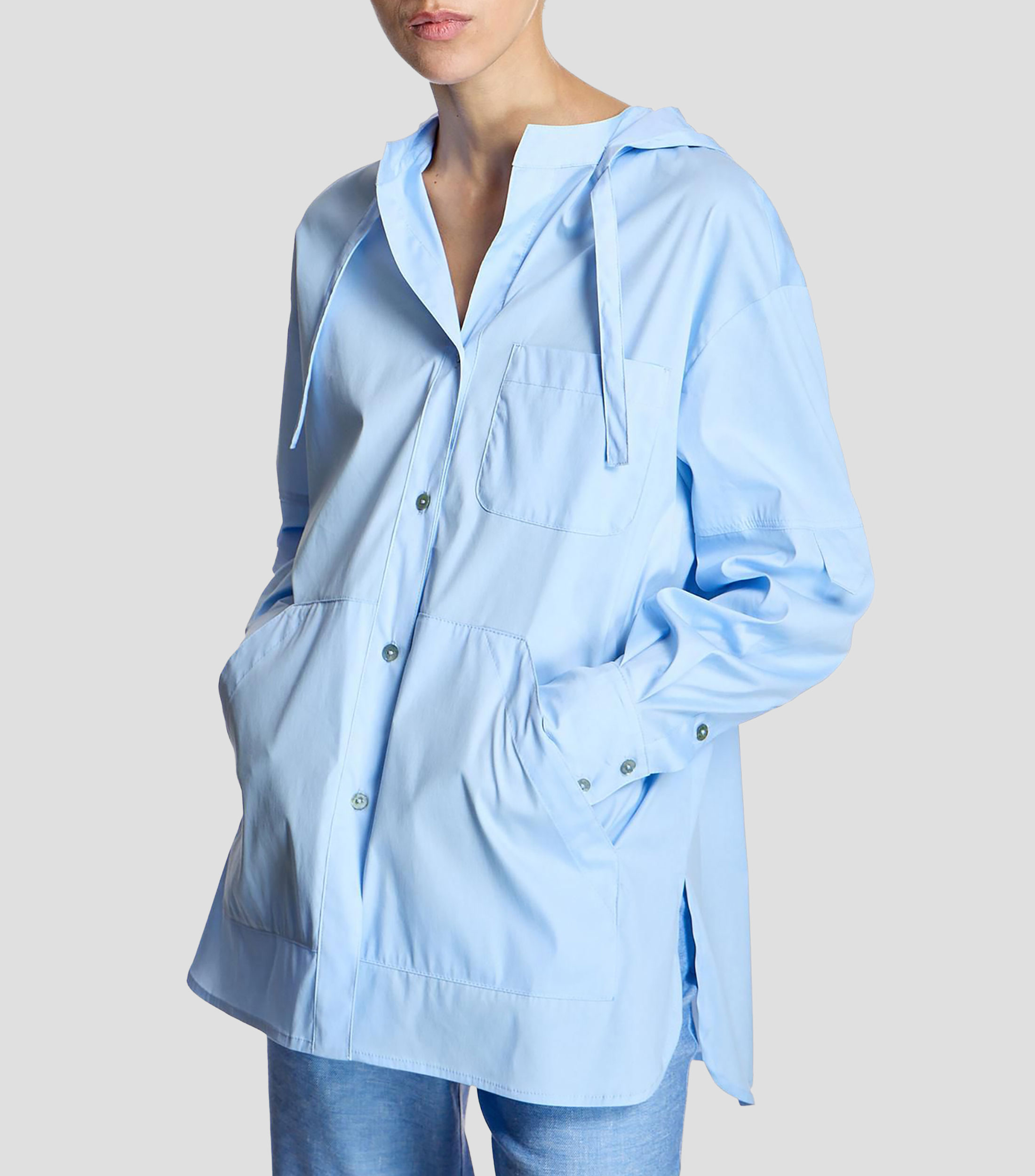 Blusa lisa manga larga Mujer