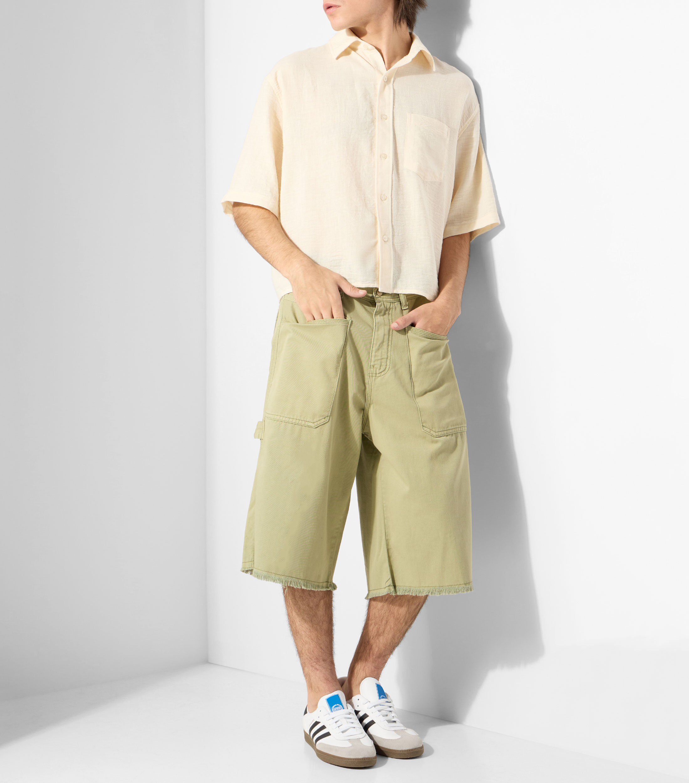 Camisa lisa manga corta Hombre