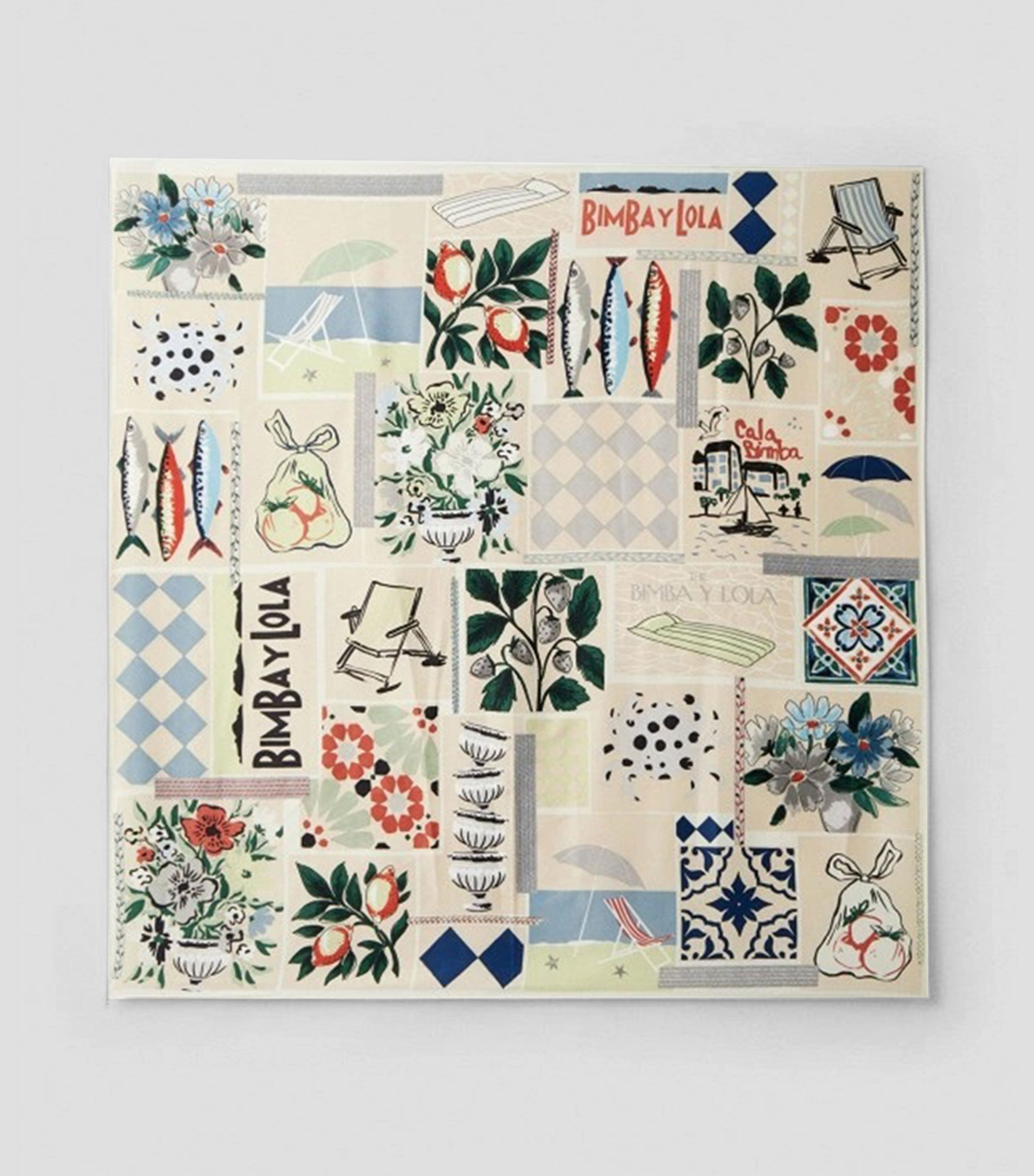Pañuelo multicolor estampado Mujer