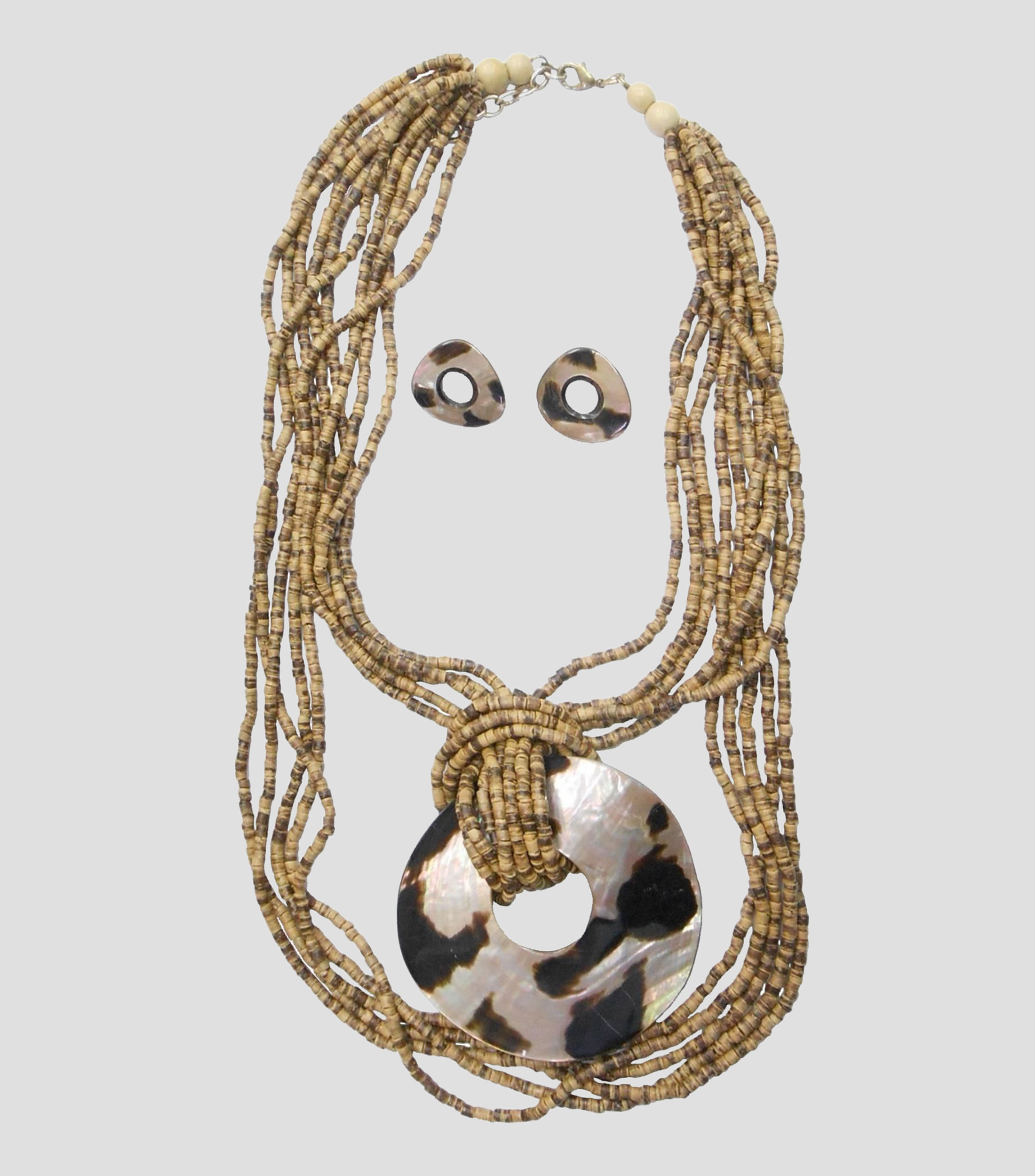 Set de collar con aretes aro Mujer