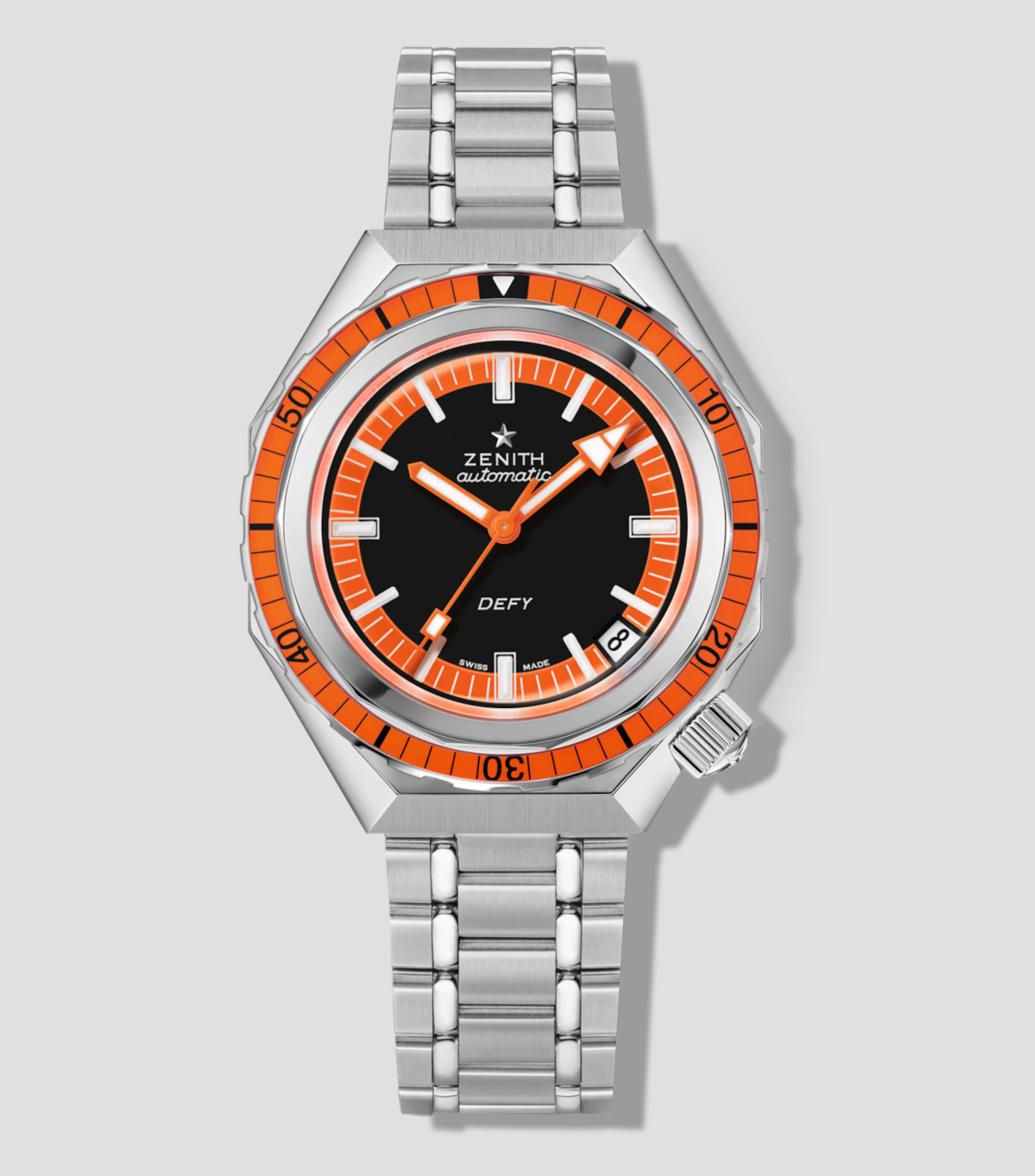 Reloj Unisex Defy Revival Casual Negro, Naranja