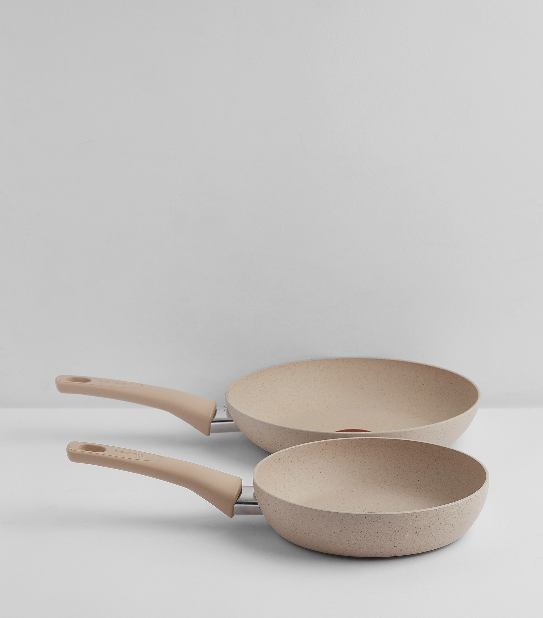 Set 2 sartenes en mineral non stick Delight beige