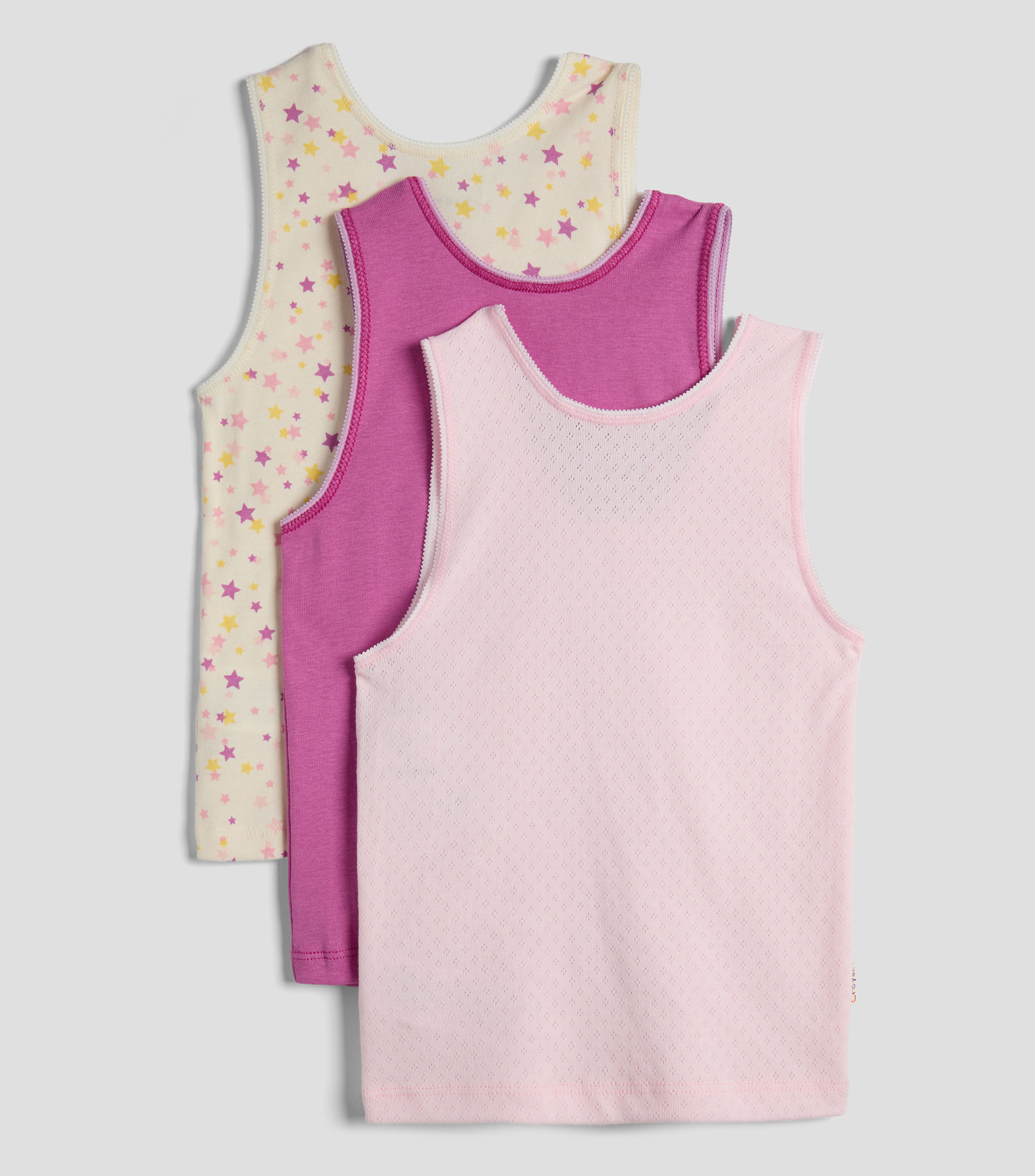 Set 3 Playeras cuello redondo sin mangas fantasía Niña