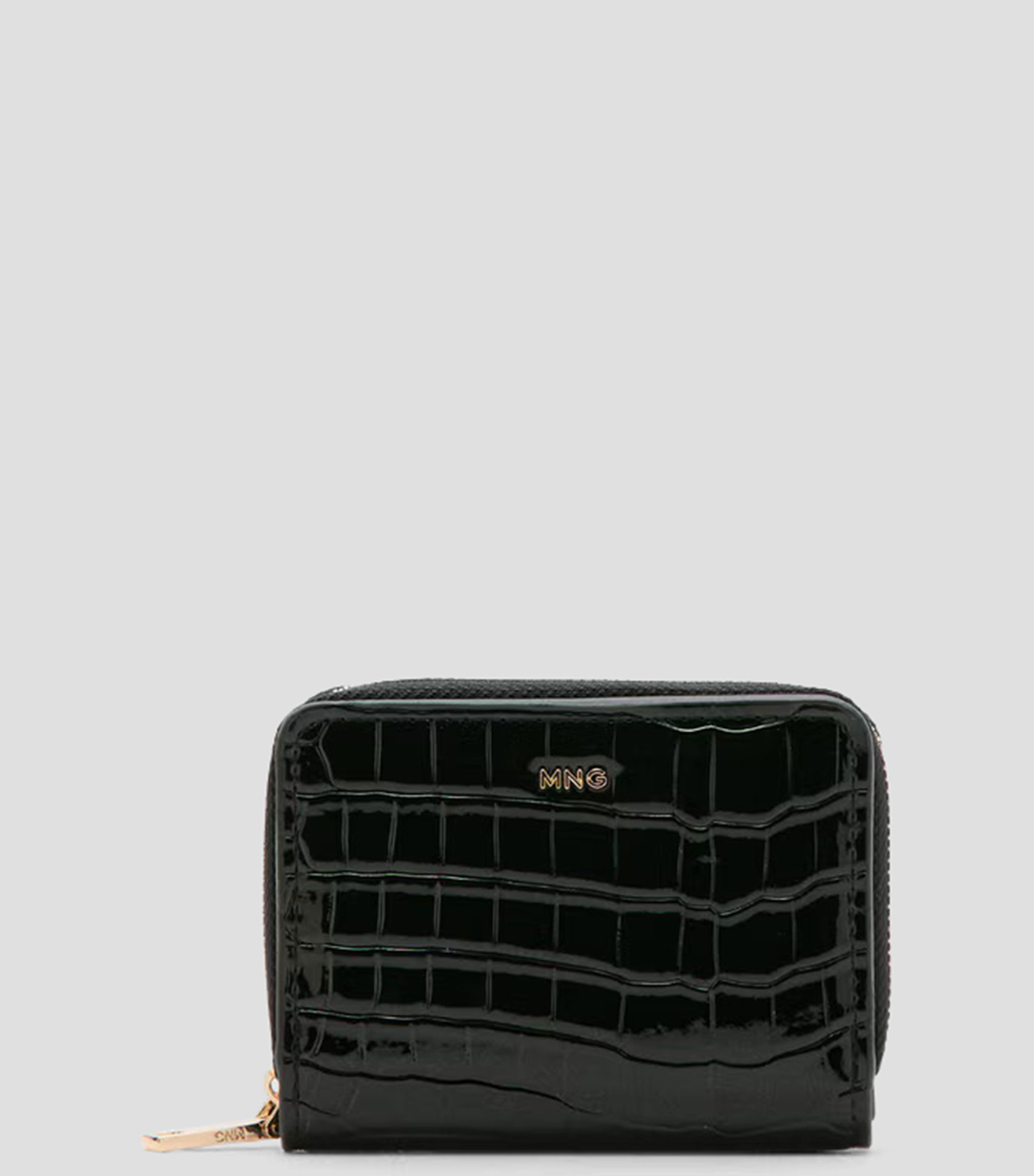 Cartera estampado cocodrilo brillante Mujer