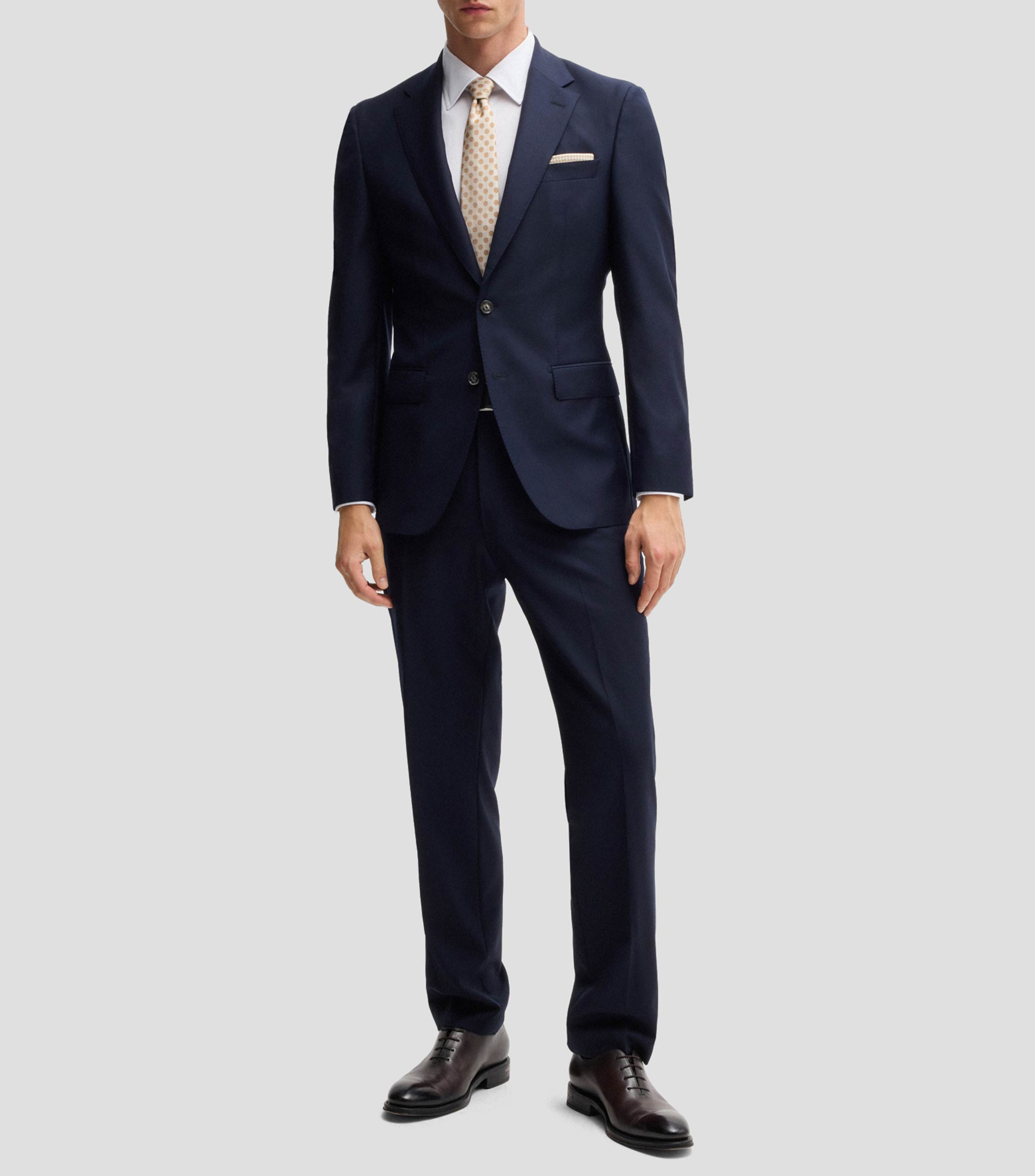 Camisa slim fit de popelín de algodón con elástico Hombre