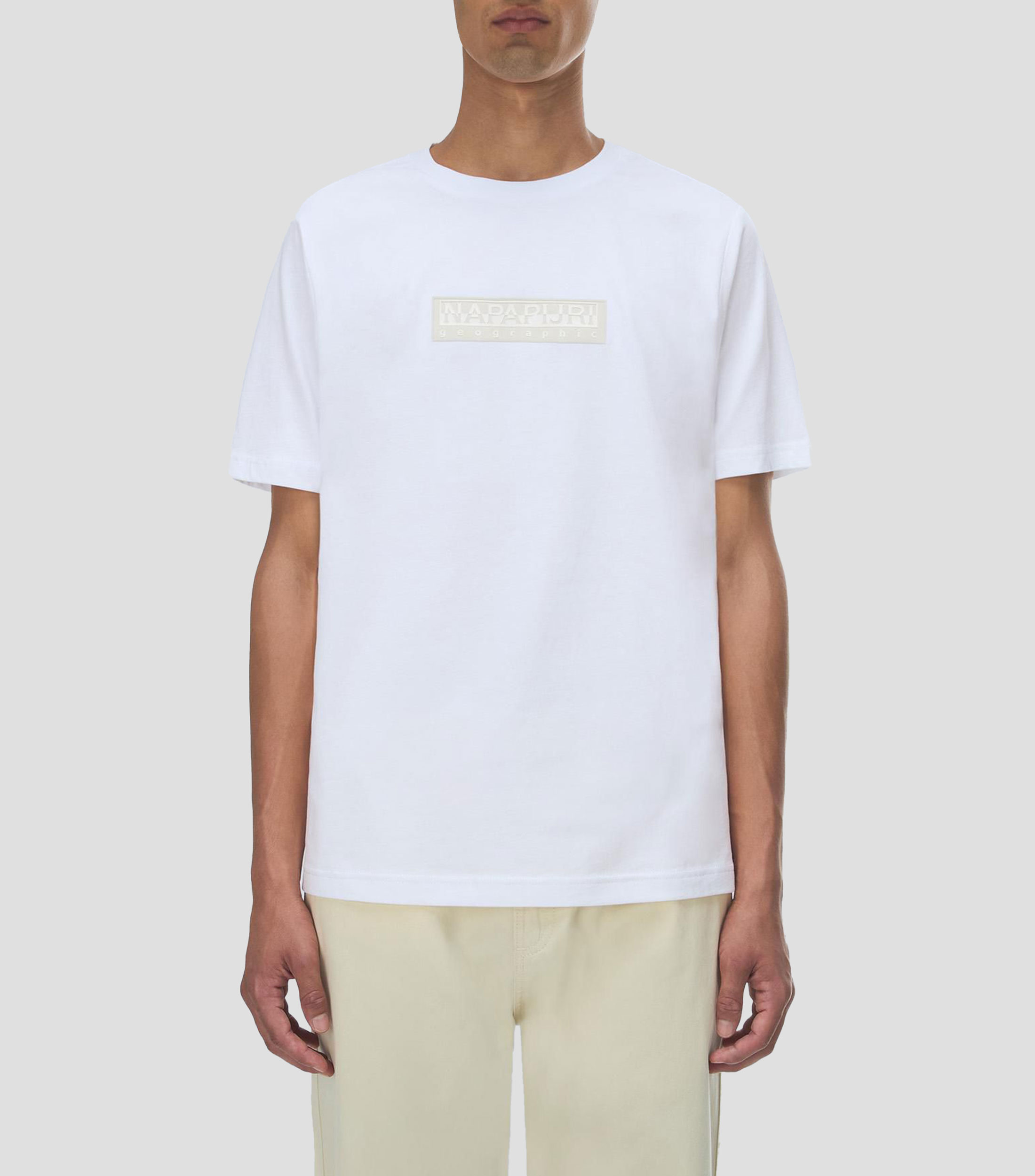 Playera cuello redondo manga corta Box Logo lisa Hombre