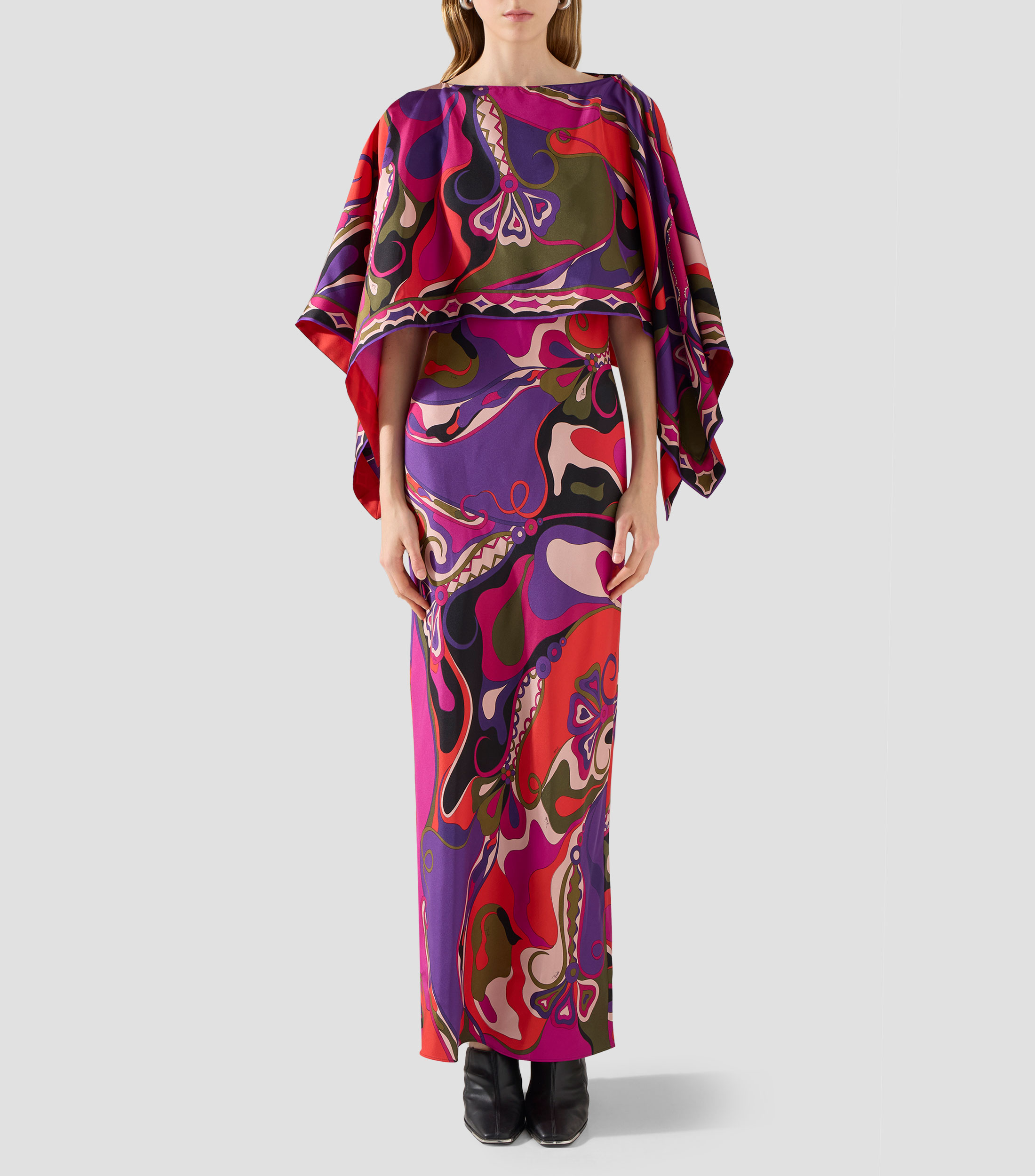 Vestido largo estampado Mujer