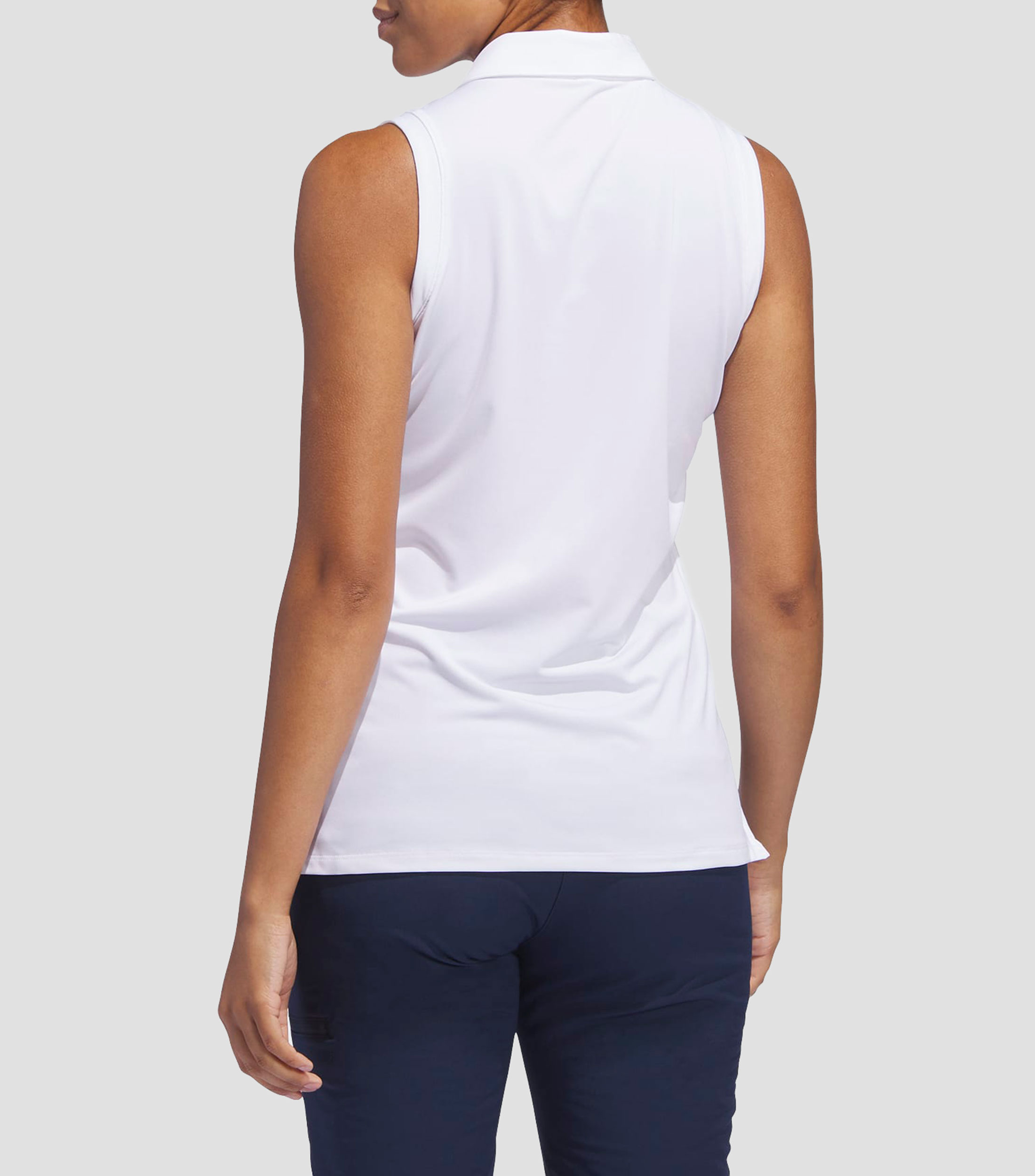 Playera tipo polo sin mangas liso Mujer