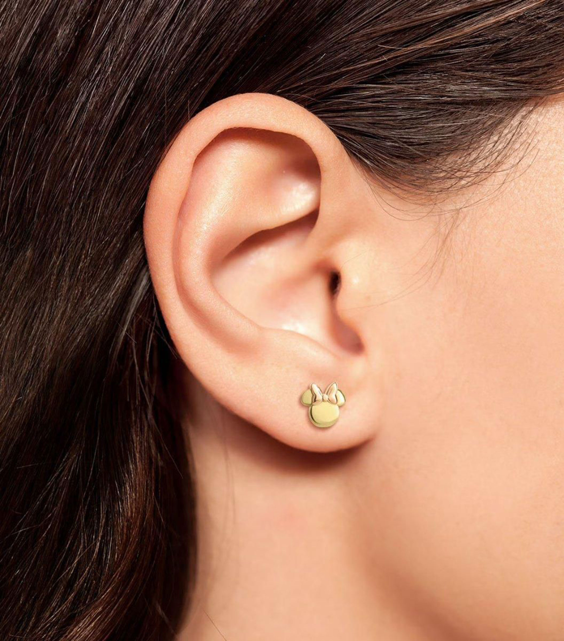Aretes en Oro de 14 Kilates Minnie Niña