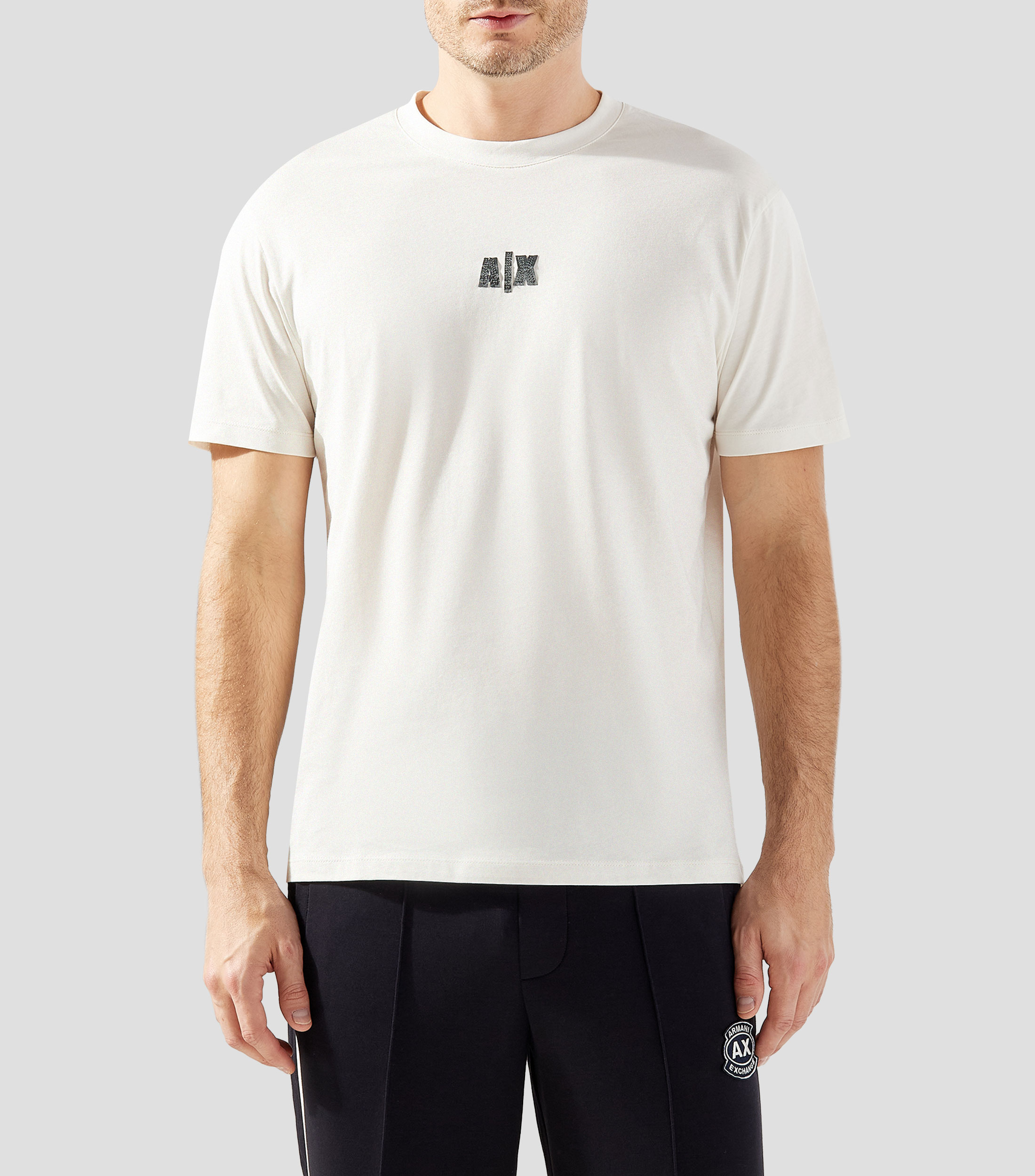 Playera cuello redondo manga corta de diseño sólido Hombre