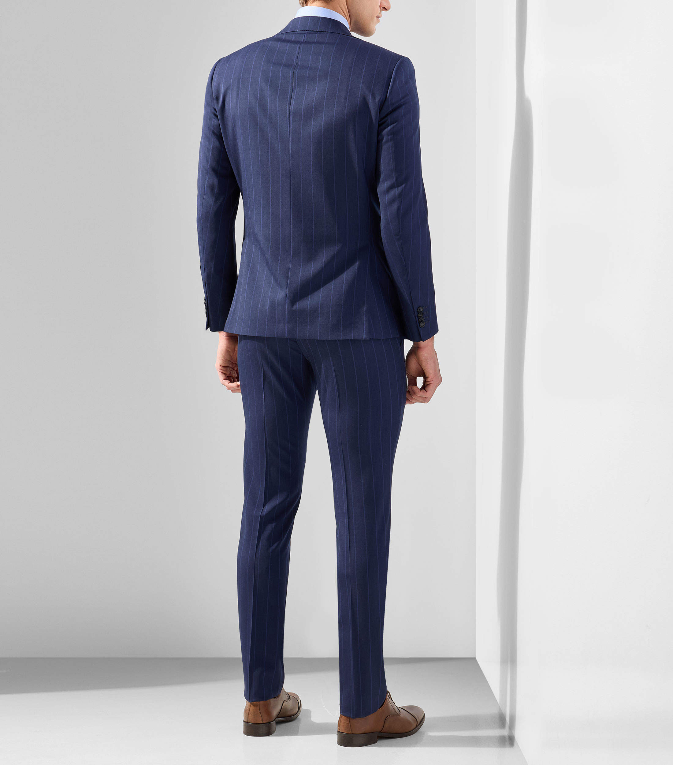 Traje en lana corte slim rayas Hombre