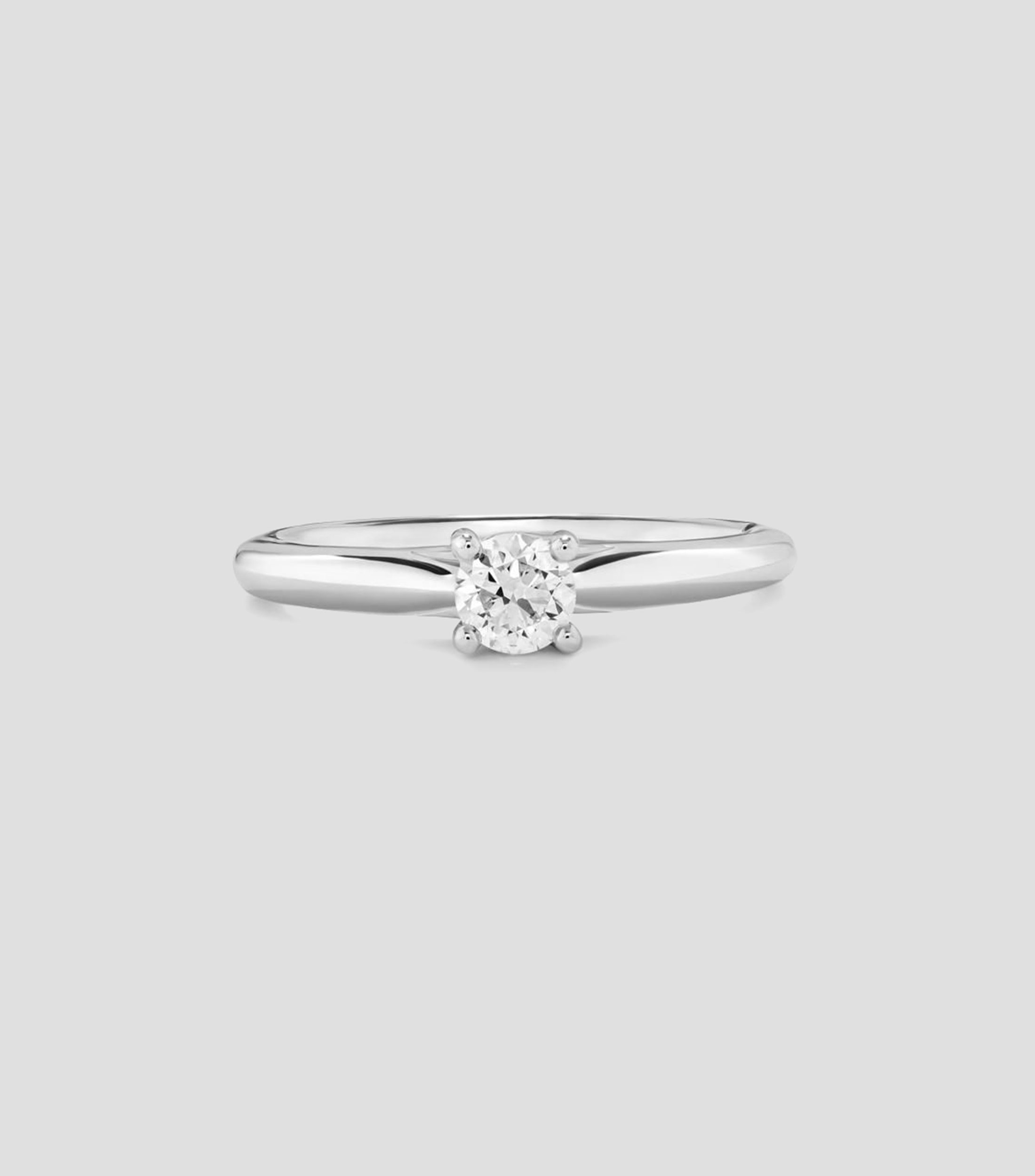 Anillo solitario en Oro blanco de 18 Kilates Compromiso con diamante Mujer