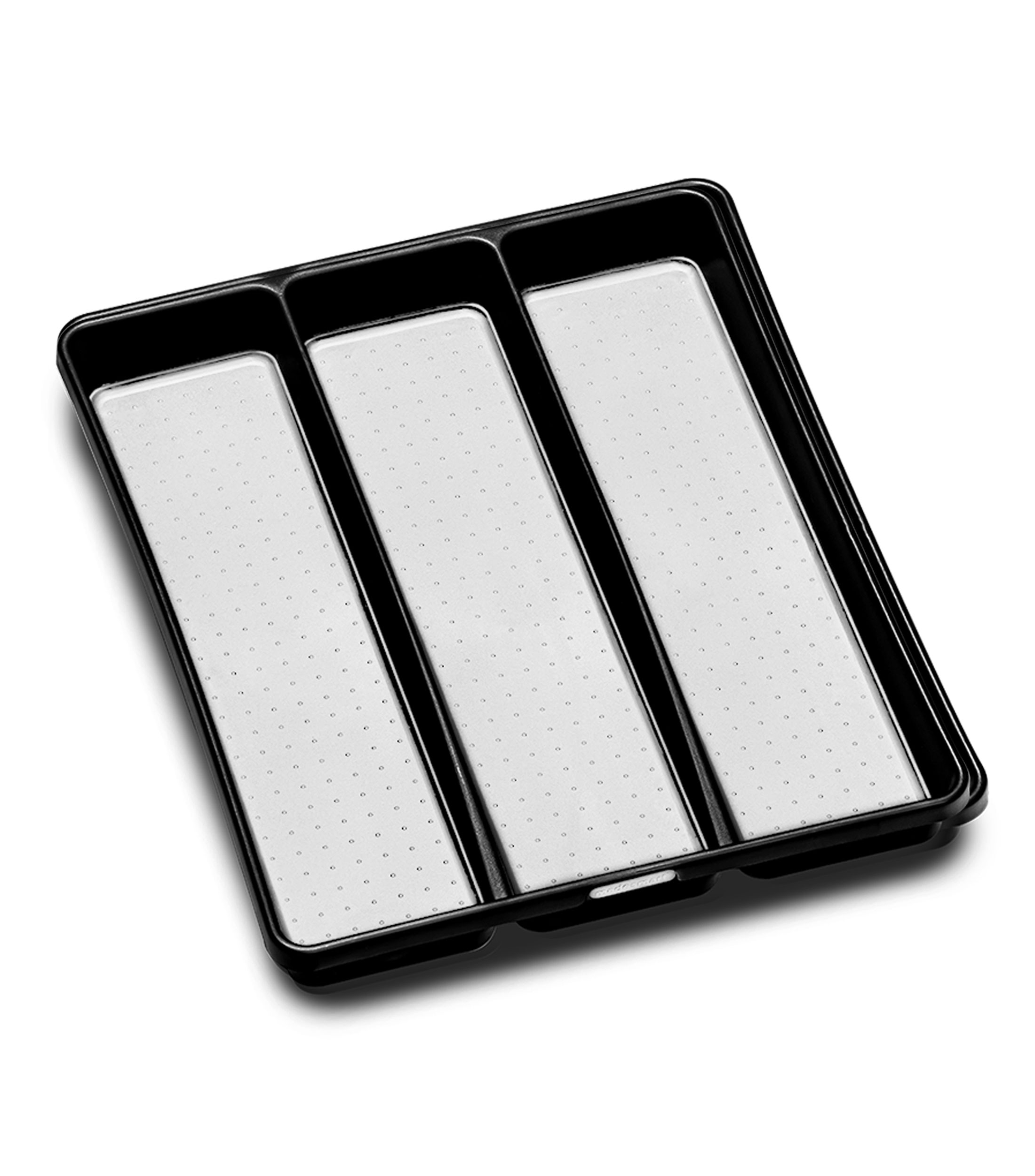Organizador de cubiertos 3 compartimentos, gris oscuro