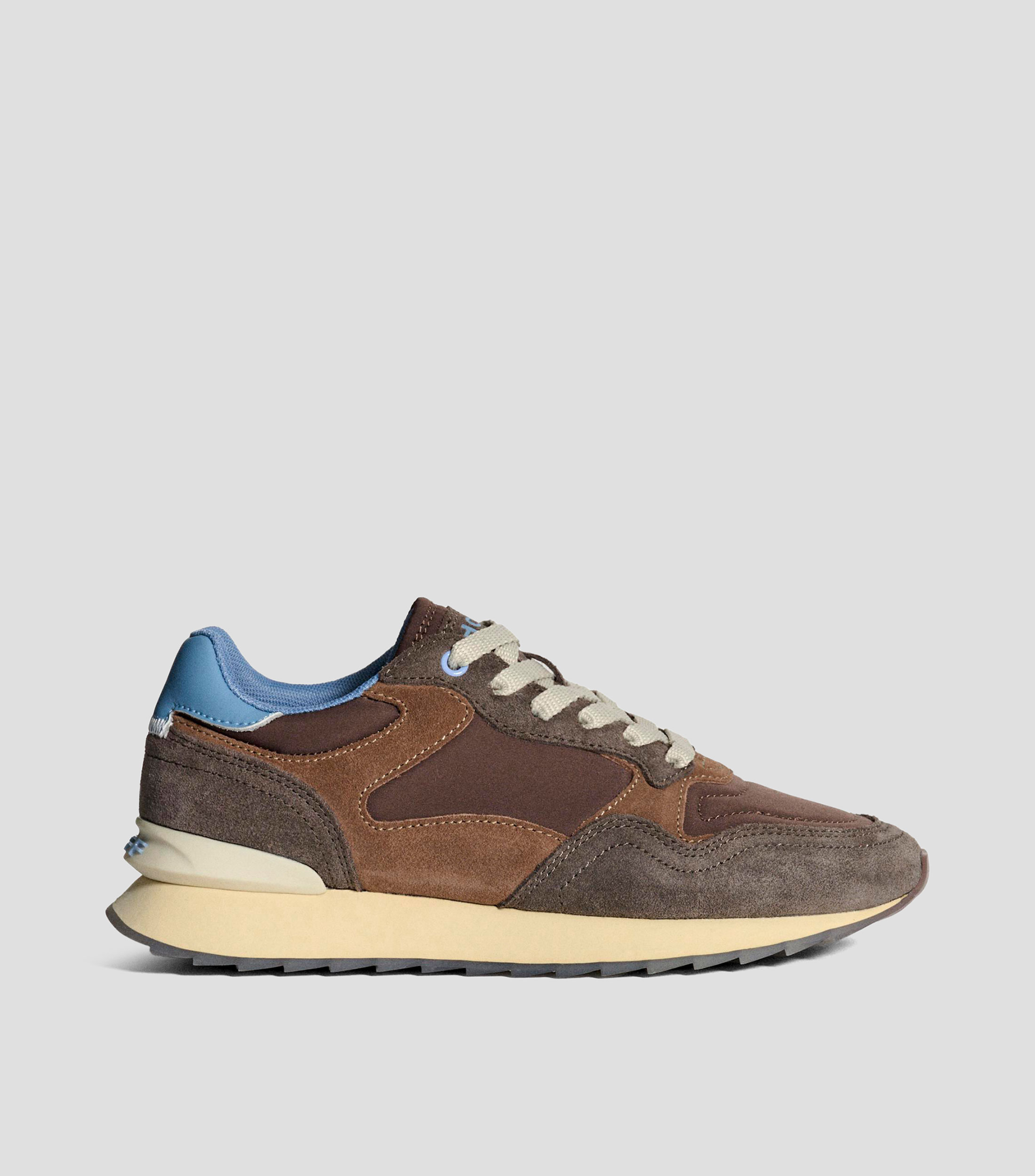 Tenis casuales en piel y textil Mujer