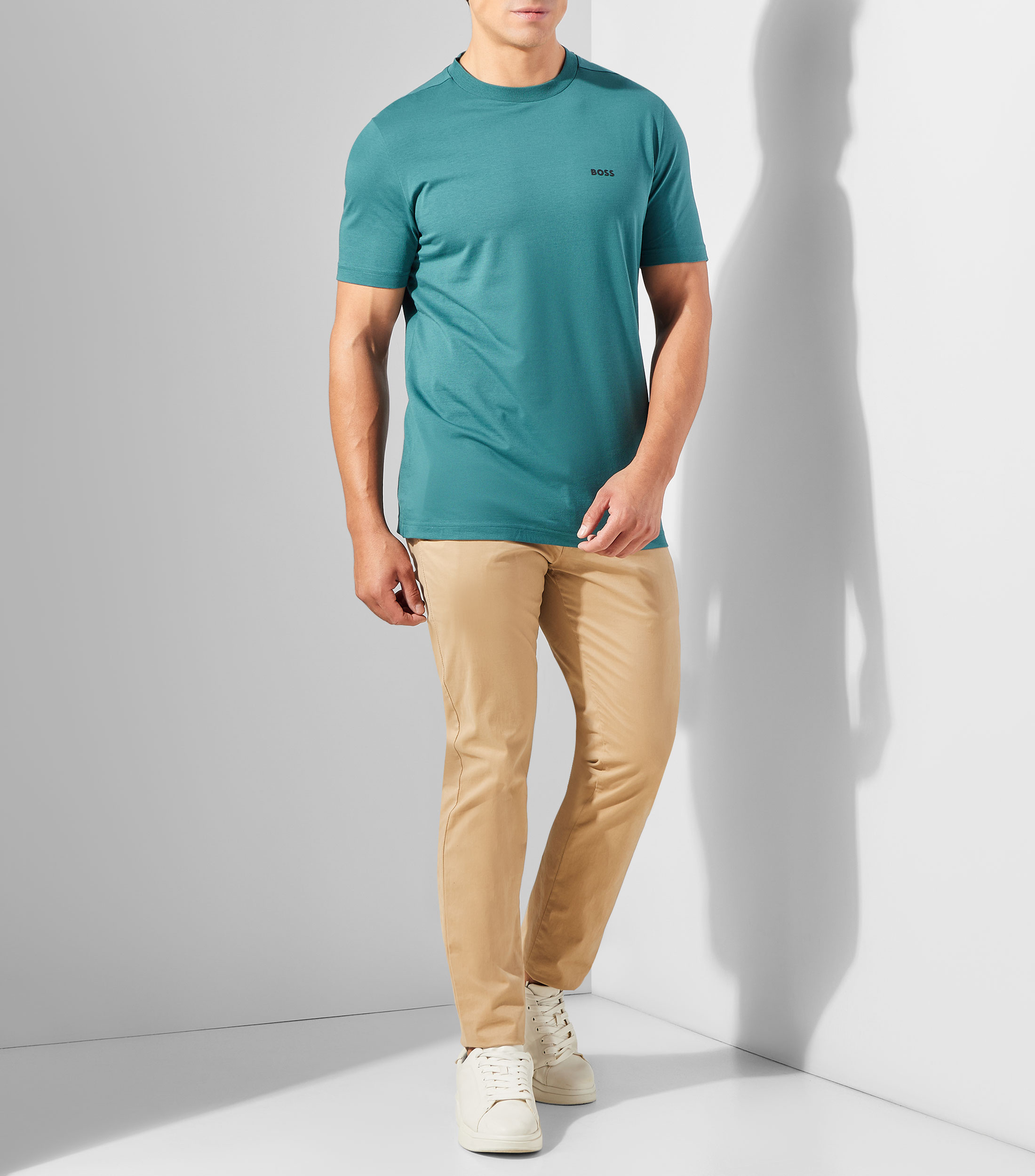 Playera cuello redondo manga corta lisa Hombre