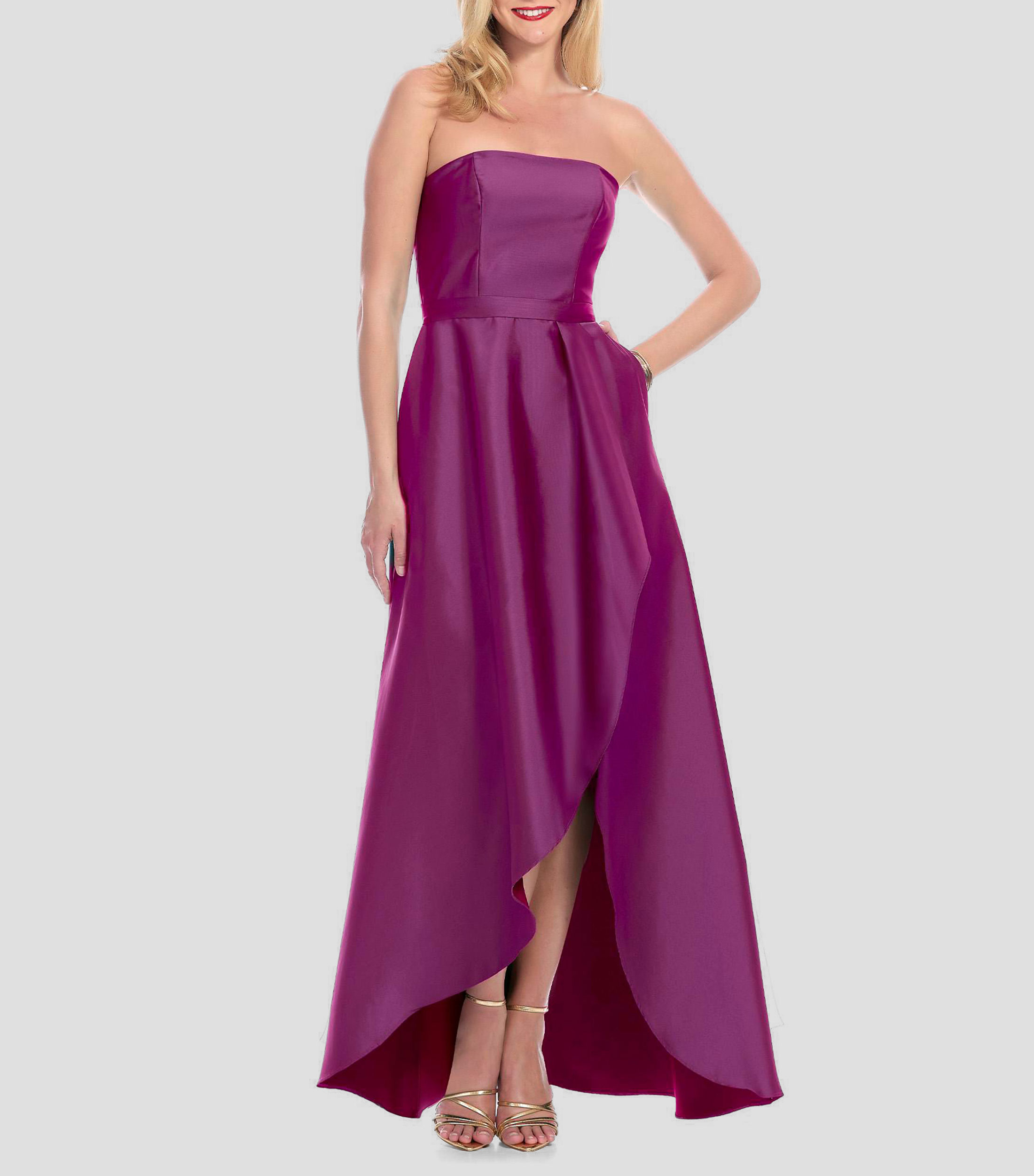 Vestido de fiesta largo liso Mujer