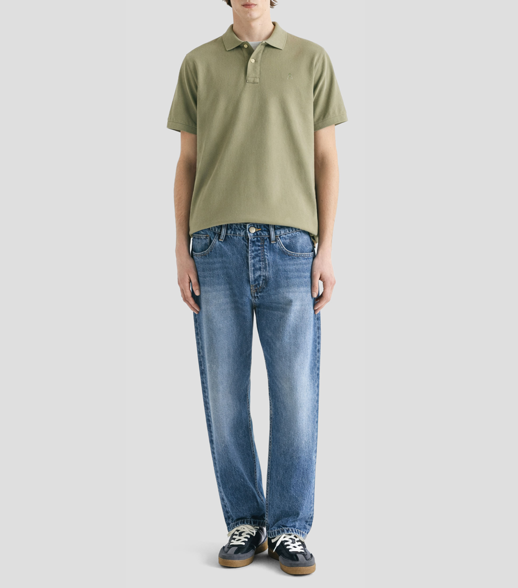 Playera tipo polo manga corta lisa Hombre