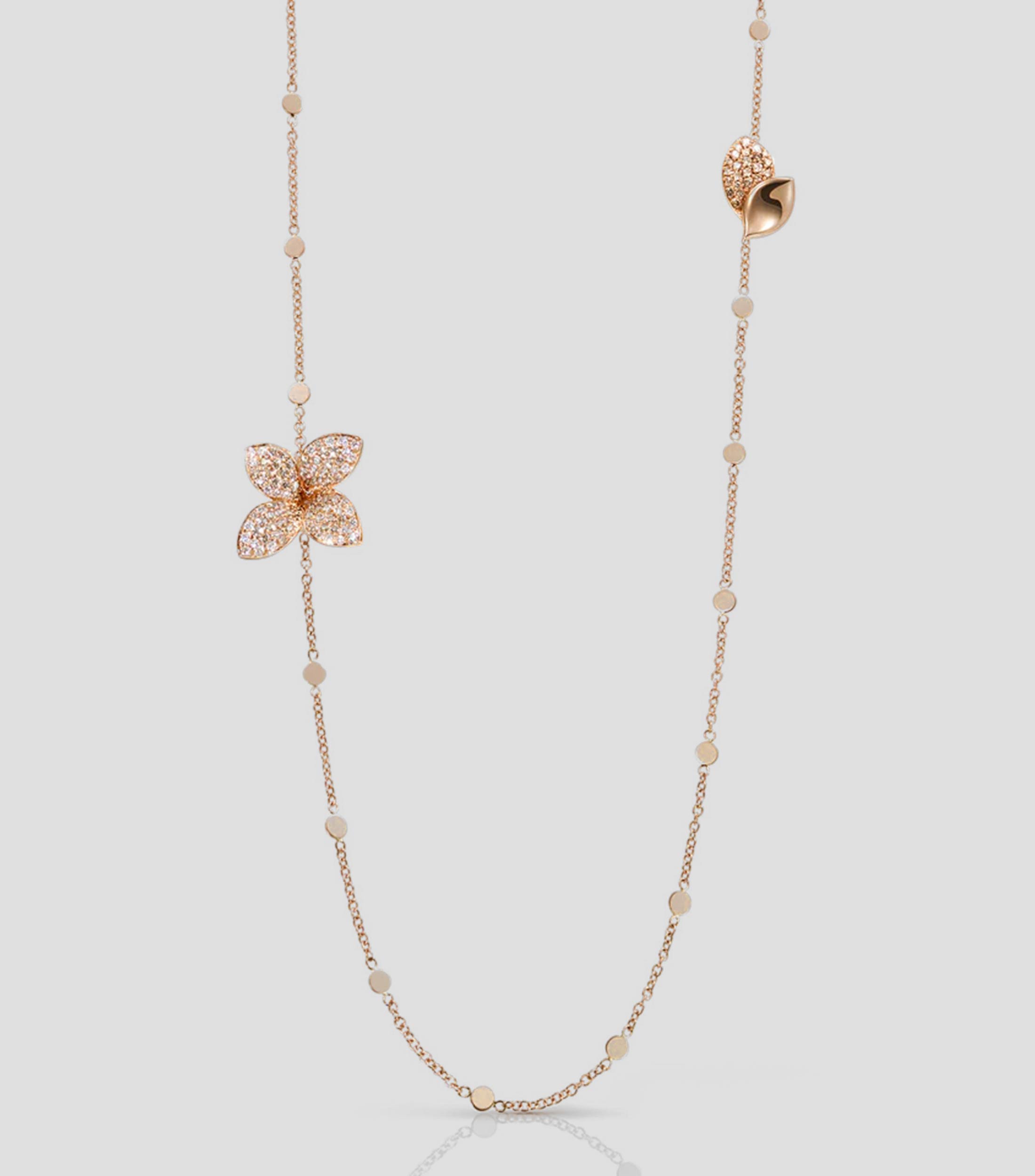 Collar en oro rosa flor Mujer