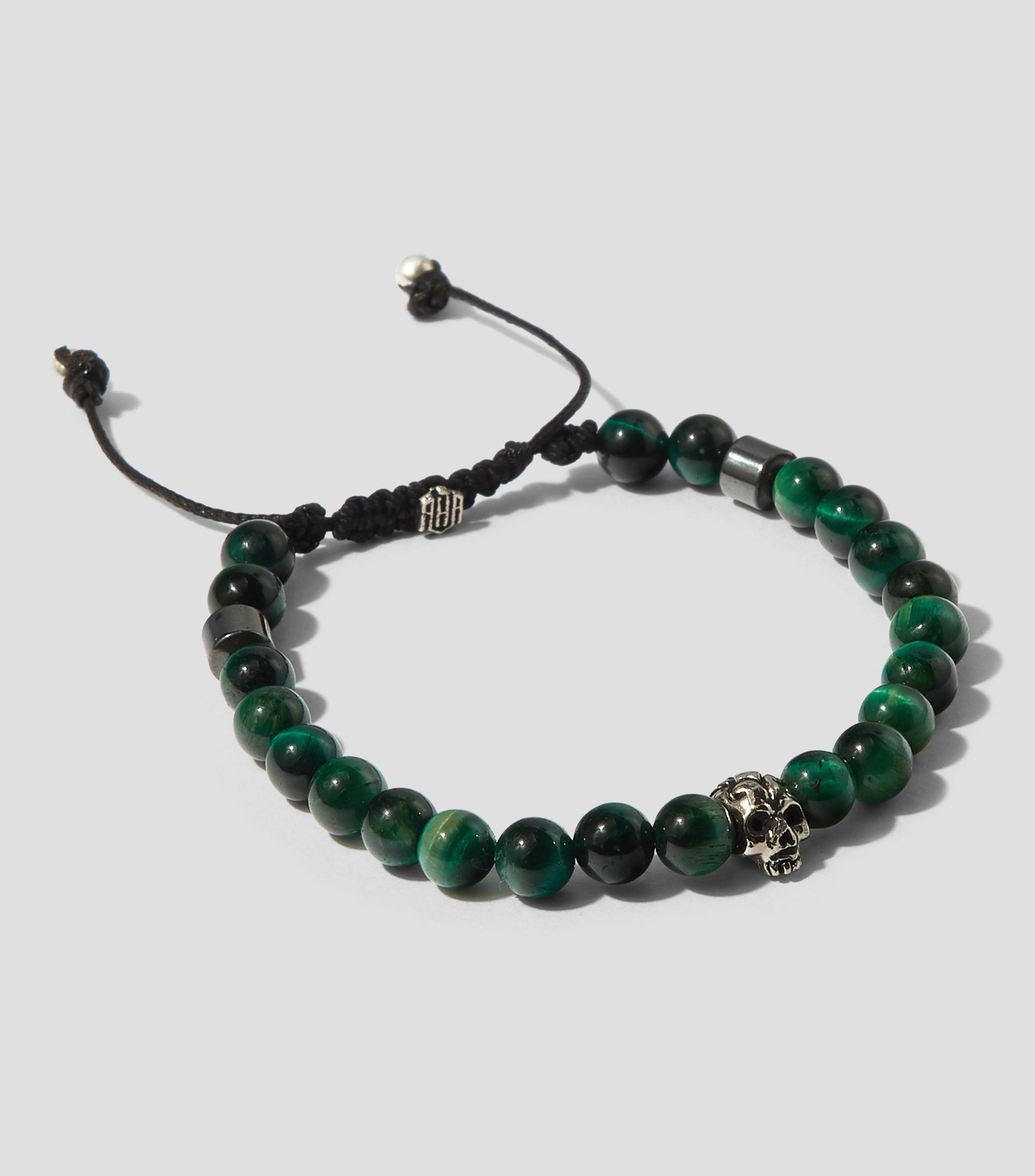 Pulsera craneo ojo de tigre Hombre
