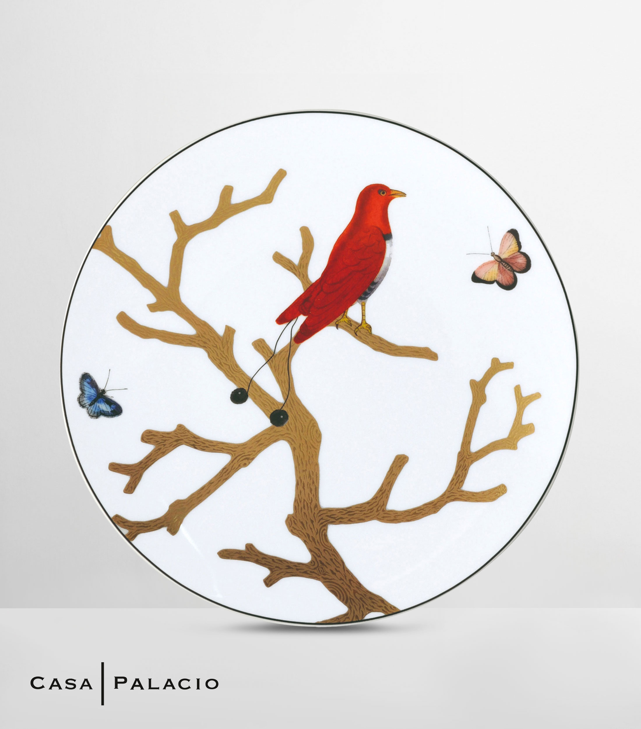 Plato para Postre Aux Oiseaux con ave