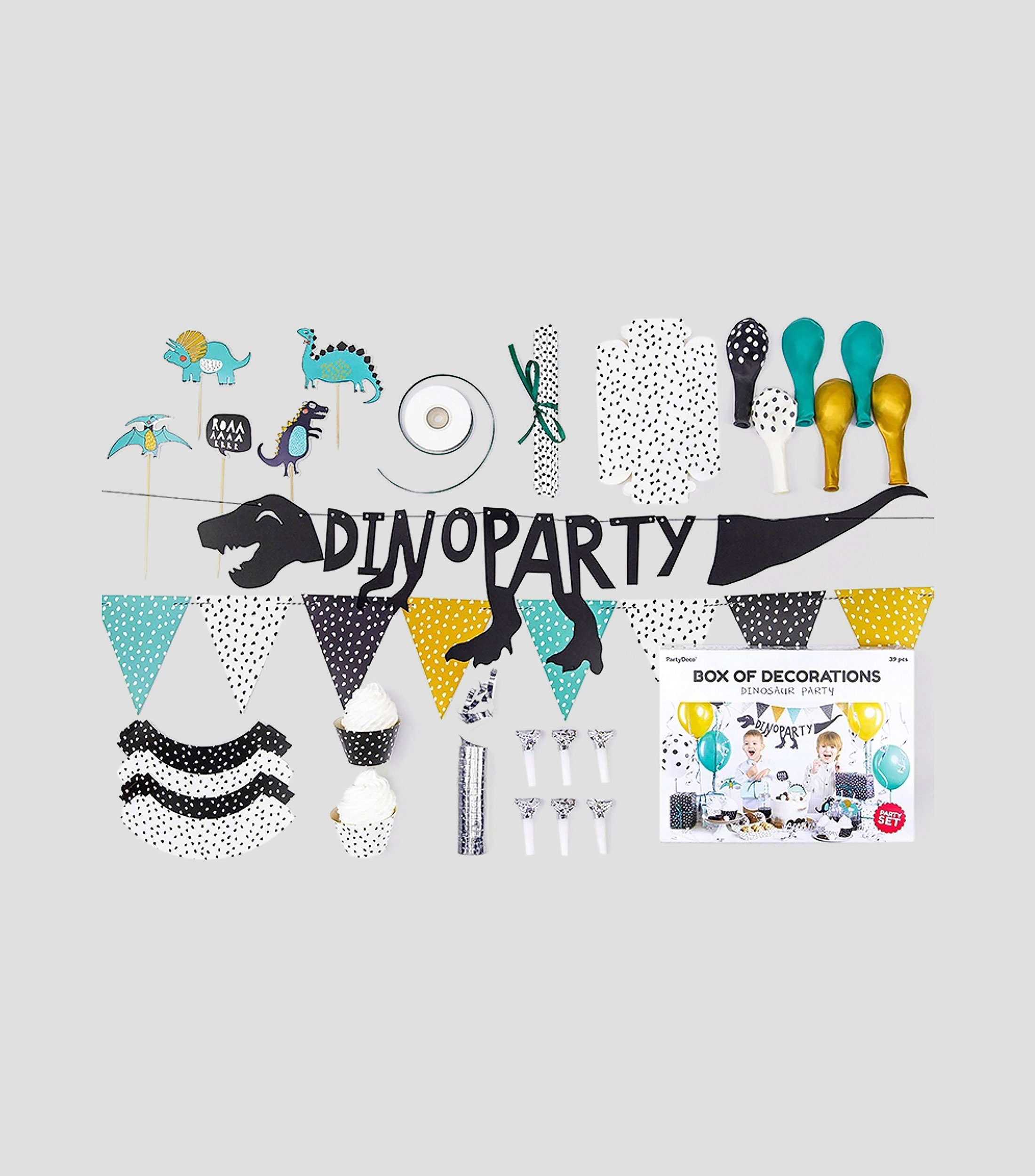 Set de decoraciones para fiesta - Dinosaurios