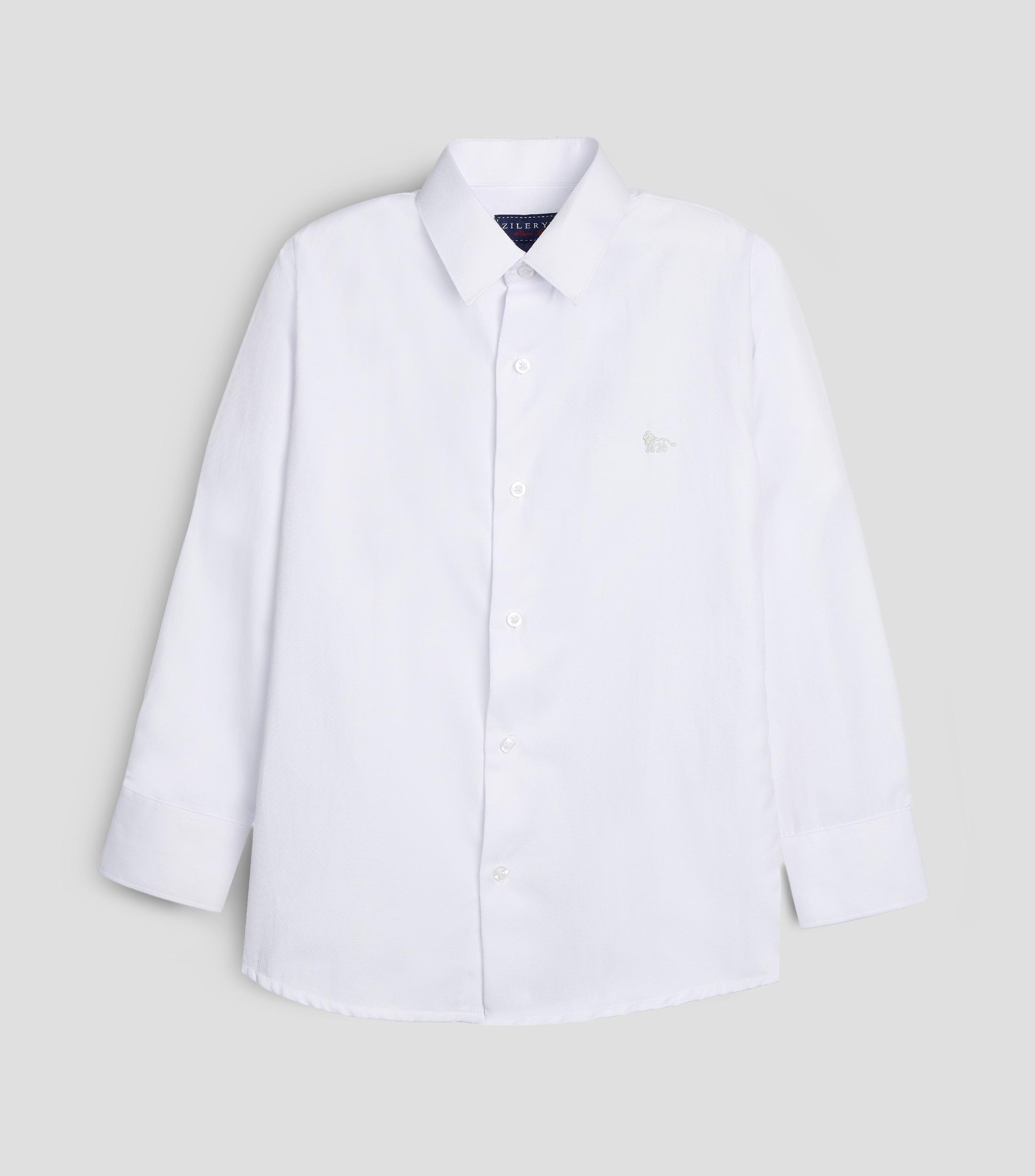 Camisa de vestir con microdiseños manga larga Niño