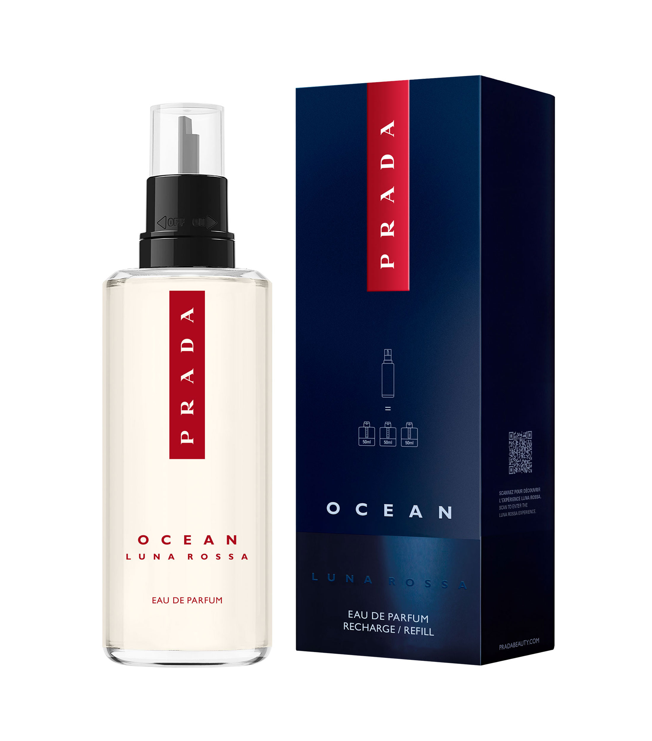 Fragancia Refill Ocean Luna Rossa, Eau de Parfum, 150 ml para Hombre
