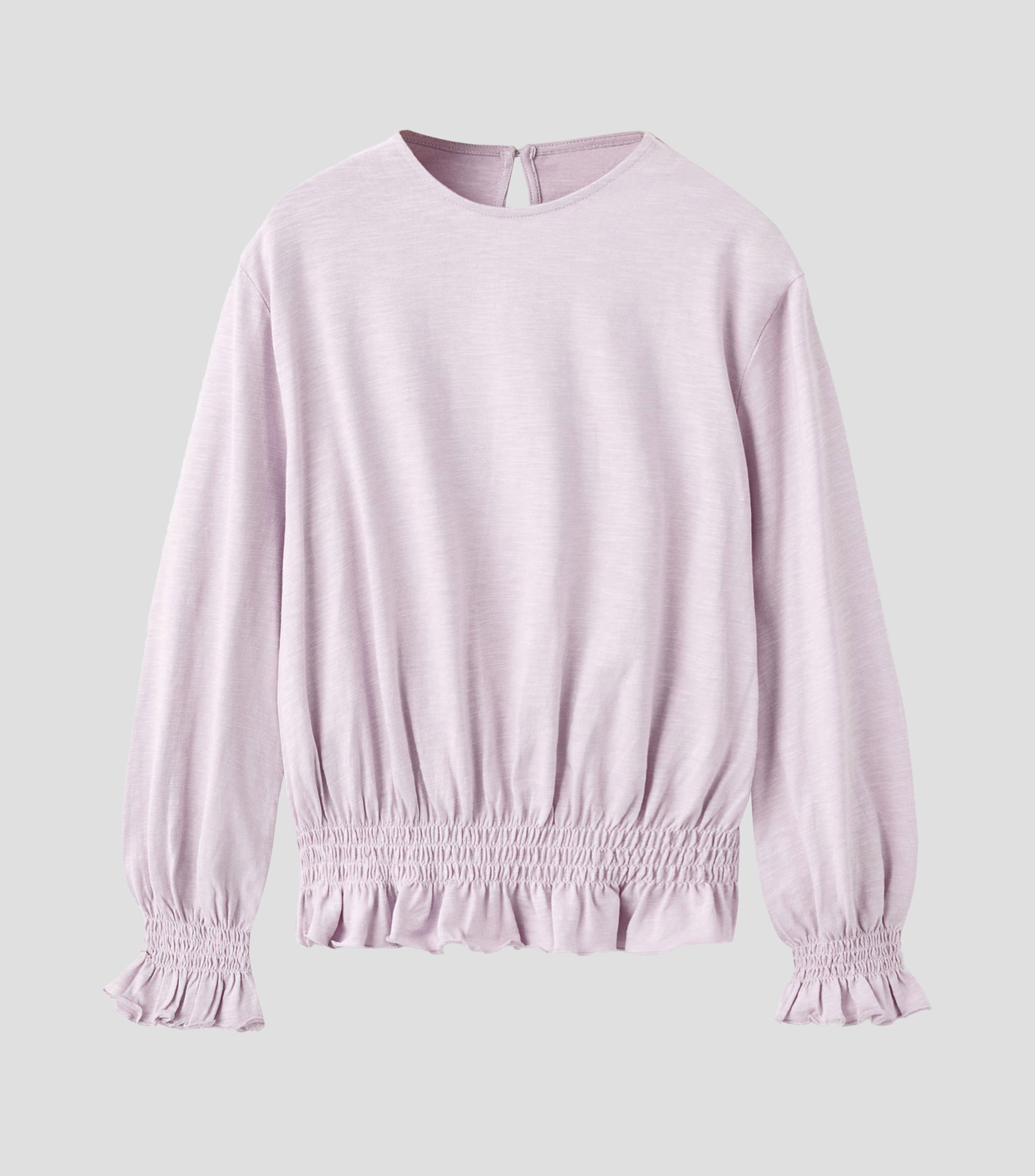 Playera cuello redondo manga larga liso Niña