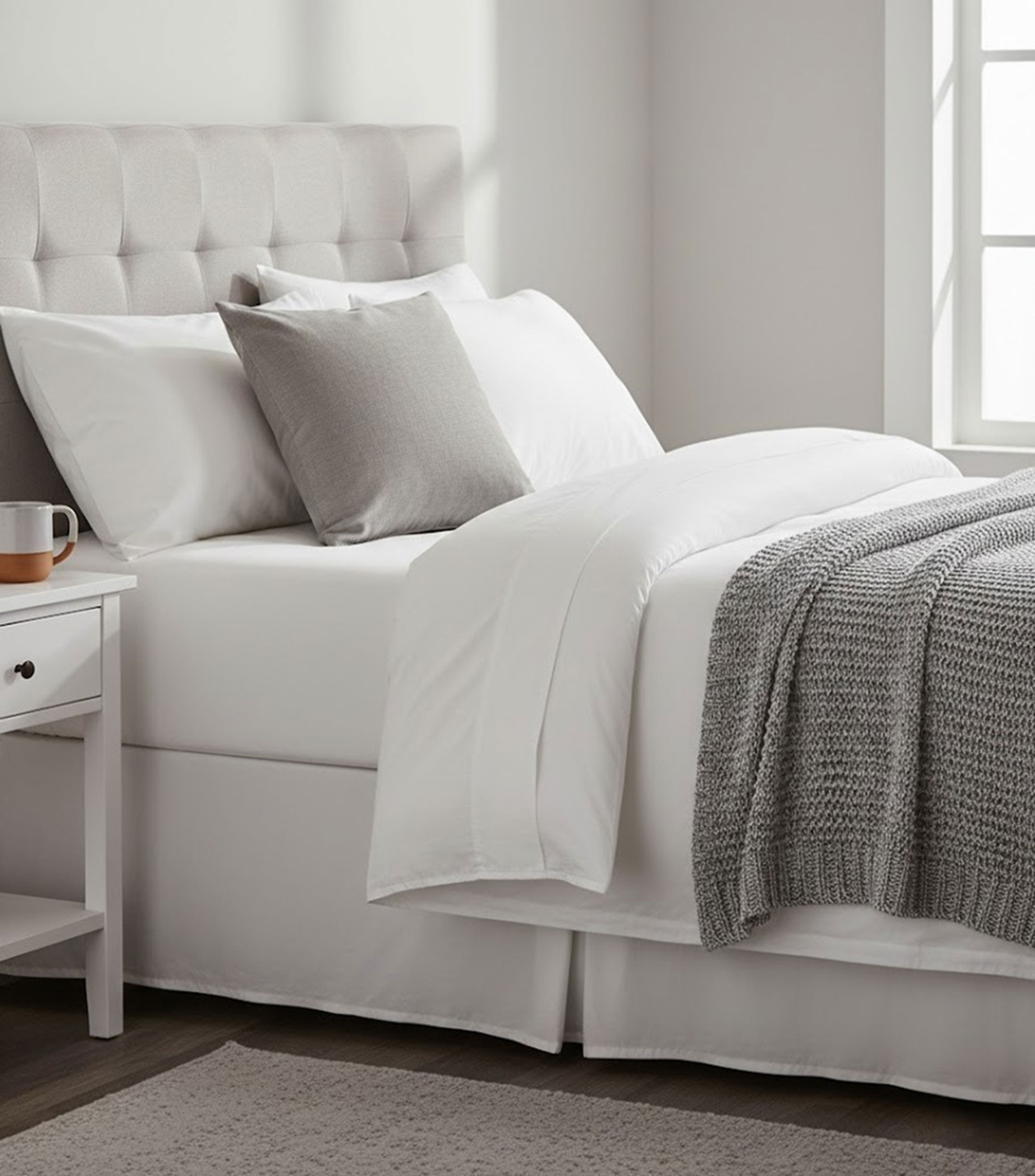 Set 2 fundas para almohada King Size Atenas marfil