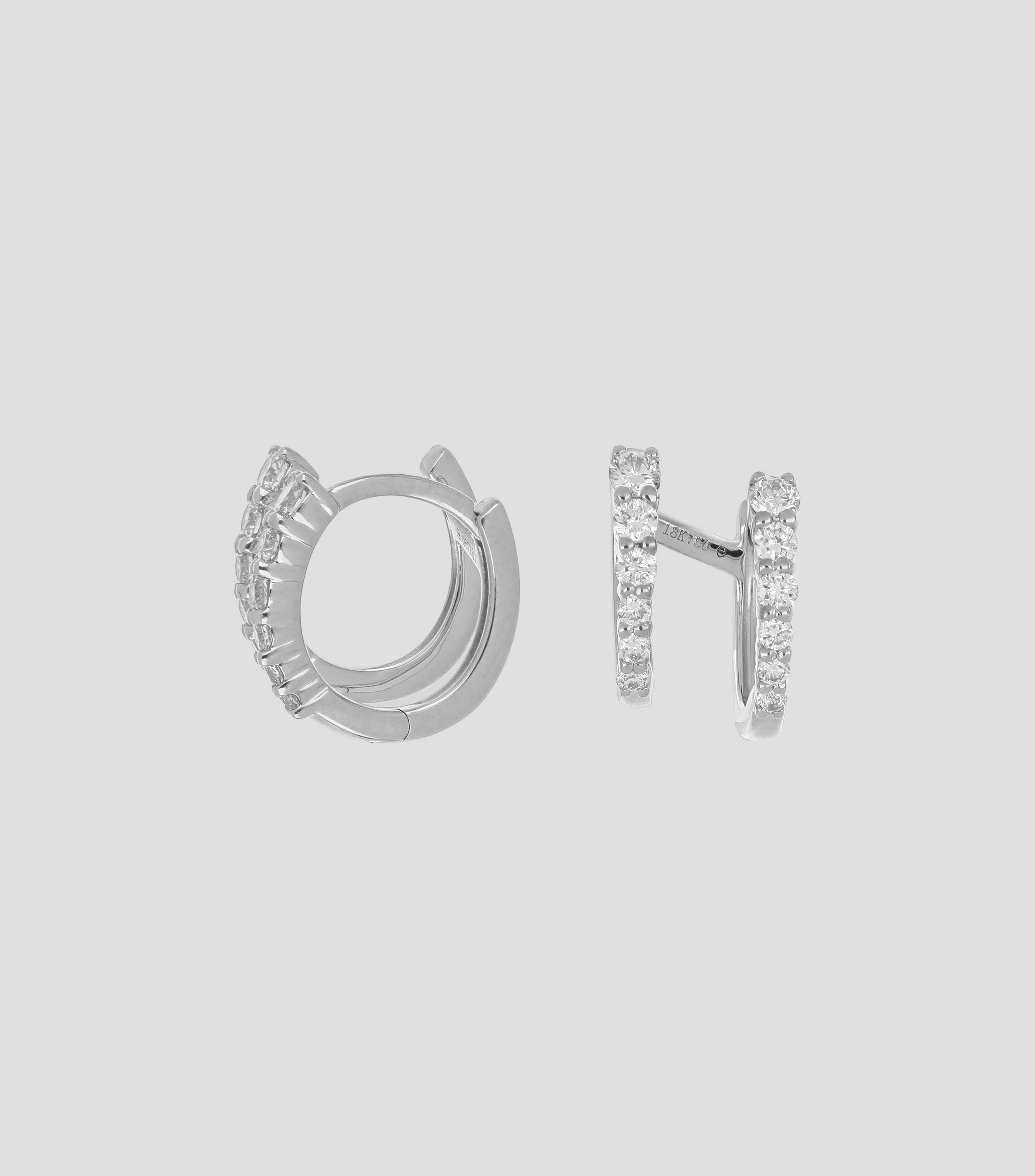 Aretes en oro blanco 18 kilates con diamantes Mujer