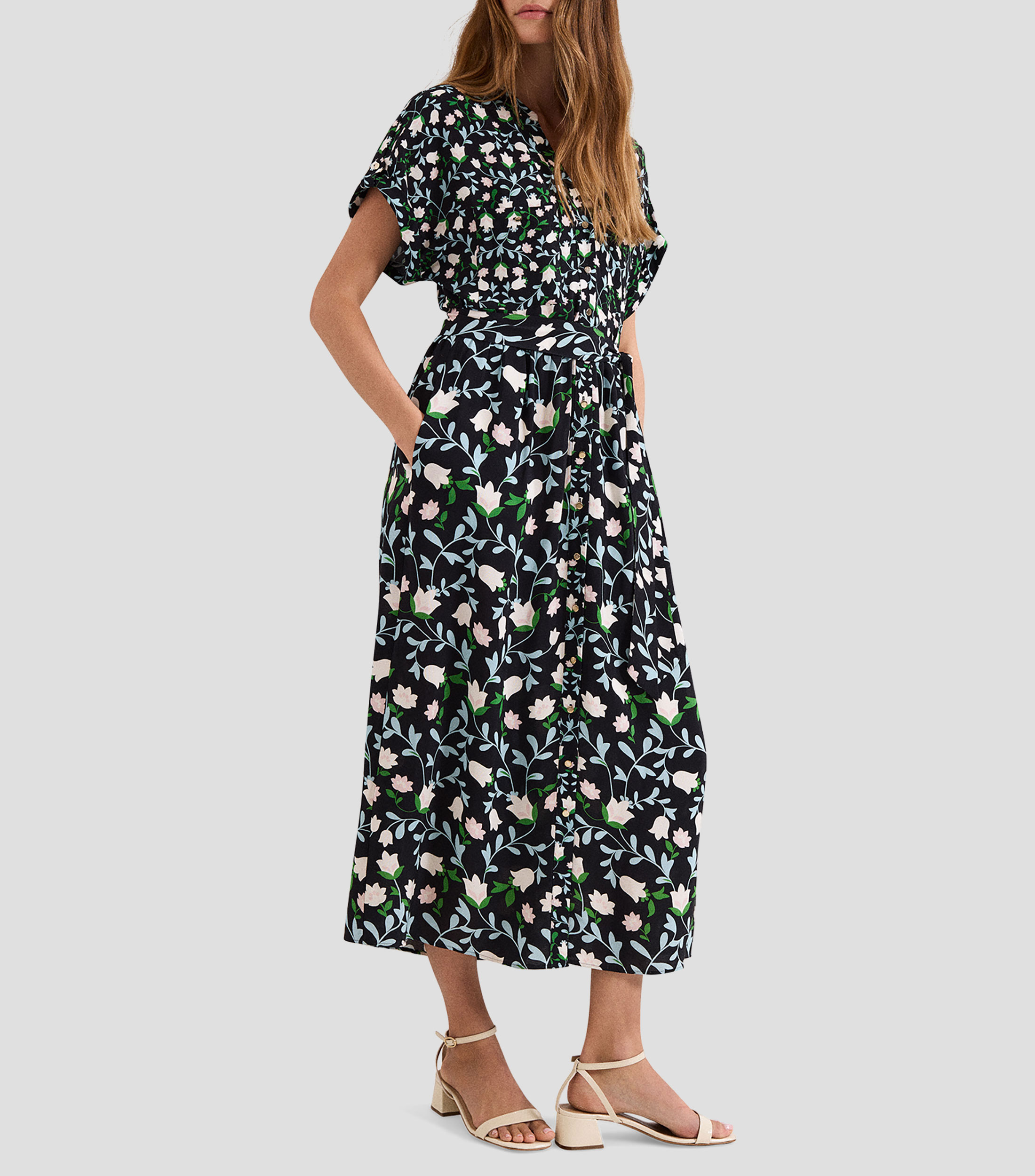 Vestido midi con estampado Luisa Mujer