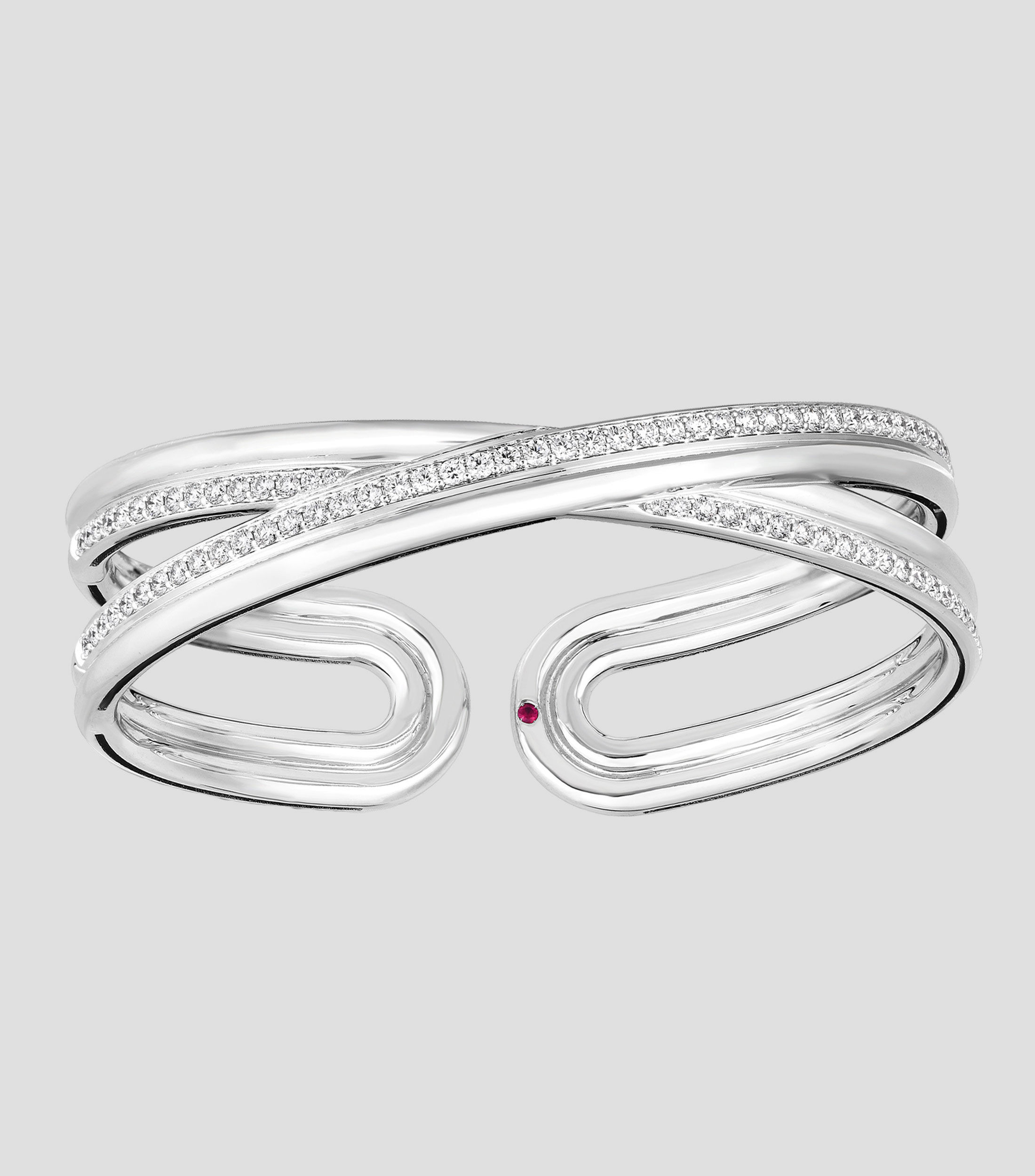 Brazalete en oro blanco de 18 kilates con diamantes Cialoma Mujer