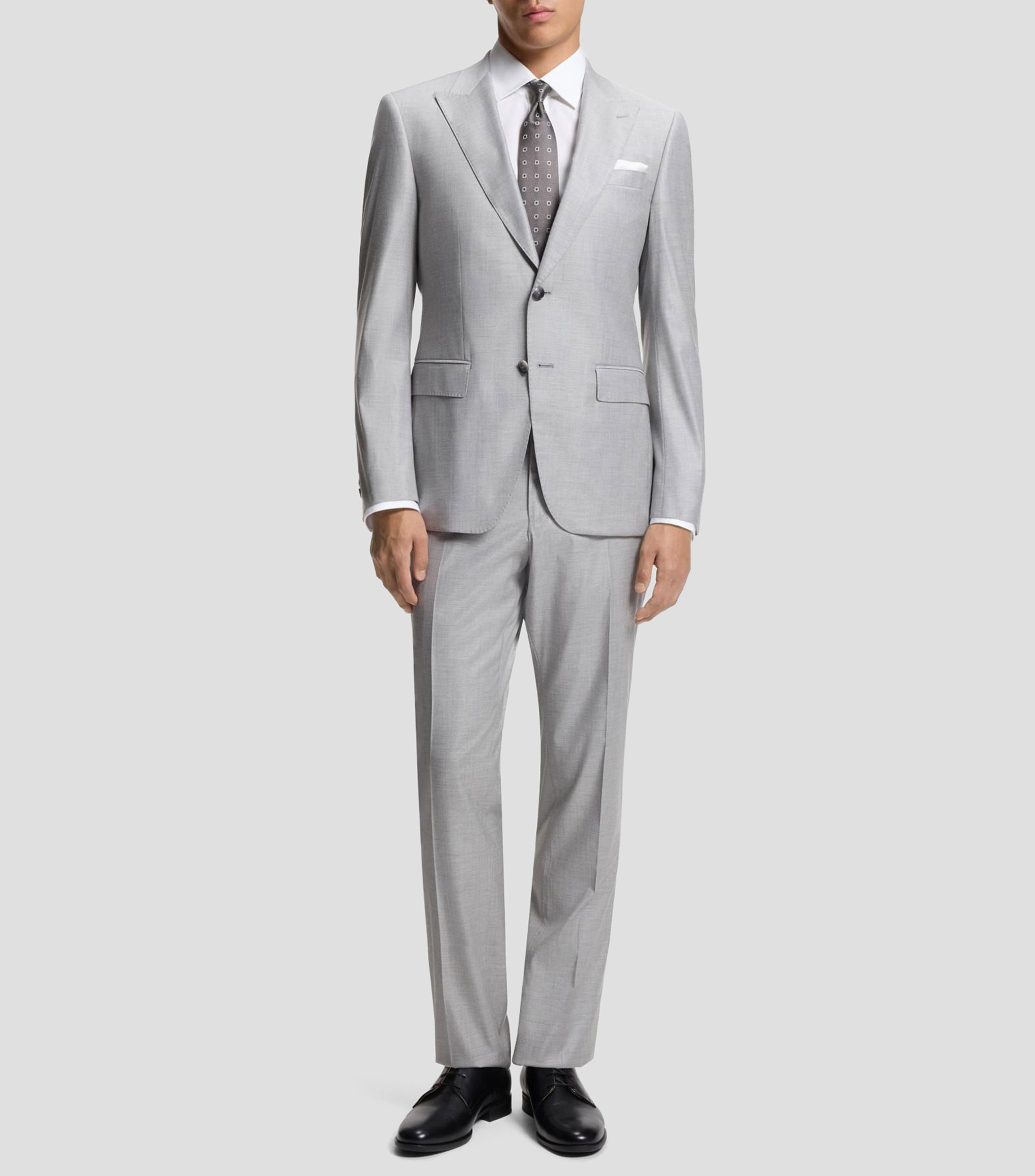 Camisa regular de algodón italiano con monograma en jacquard Hombre