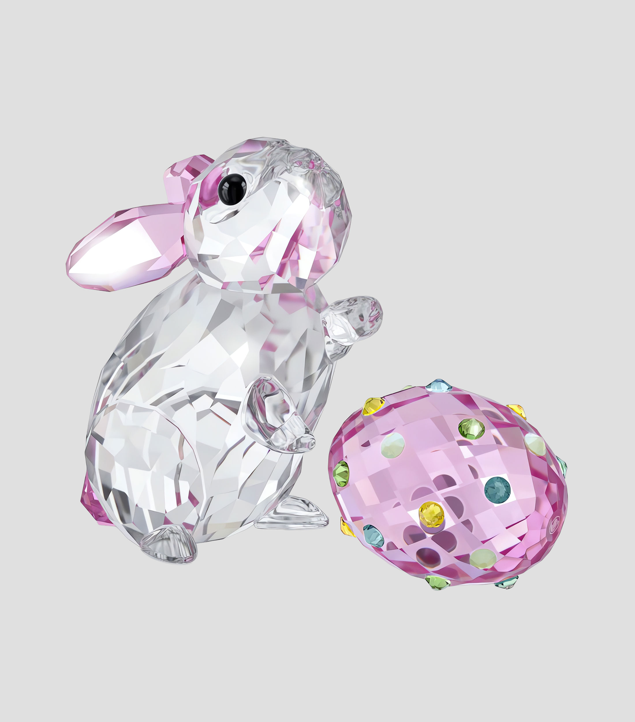 Figura Decorativa Conejo y Huevo en Cristal