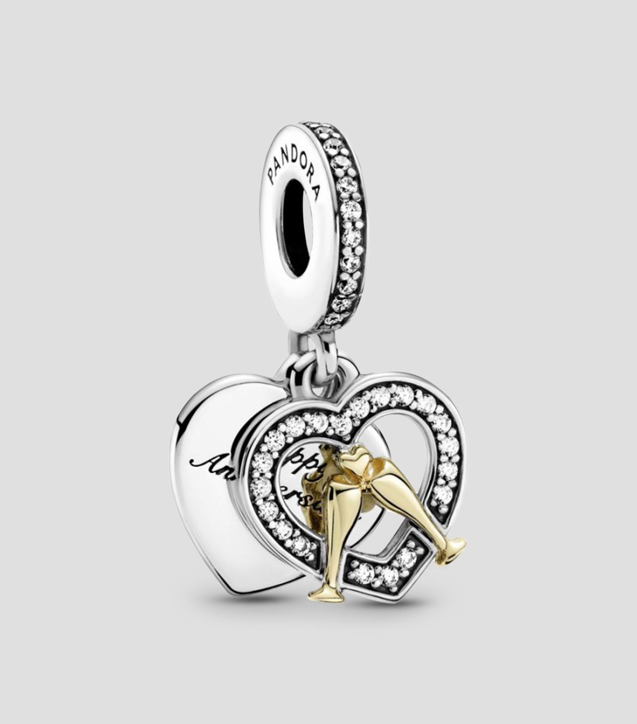 Charm en plata .925 Celebration Glasses And Heart con circonia cúbica Mujer
