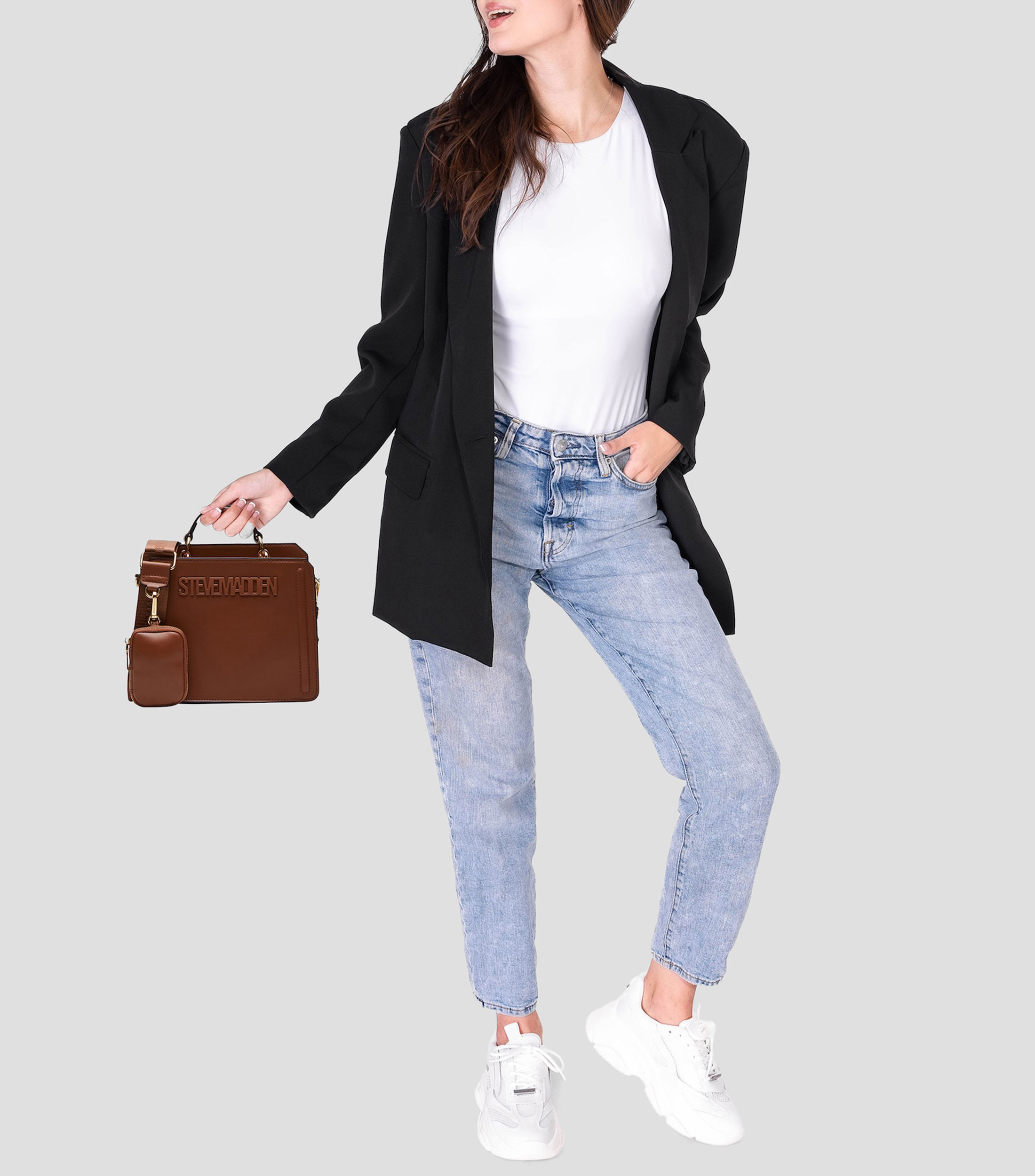 Bolsa satchel Evelyn con logotipo Mujer
