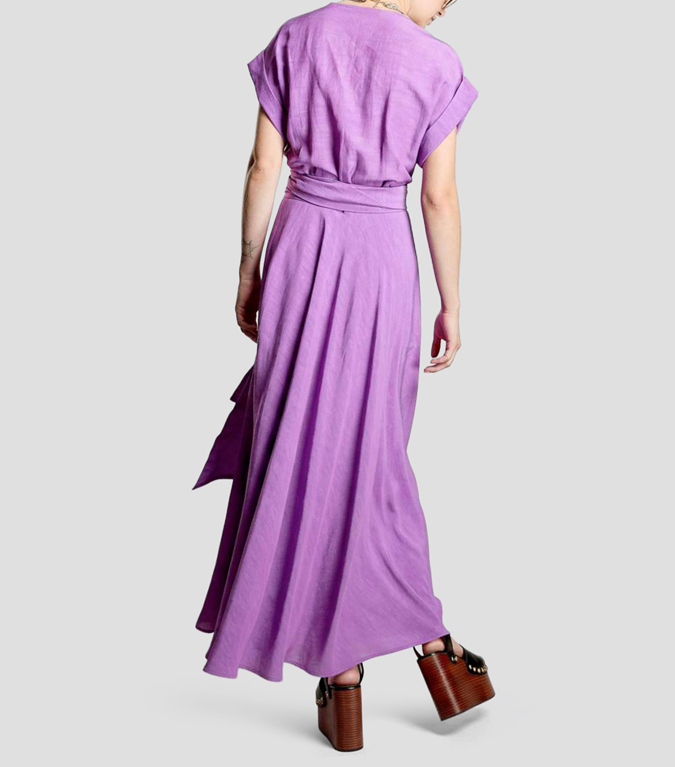 Vestido largo liso Mujer