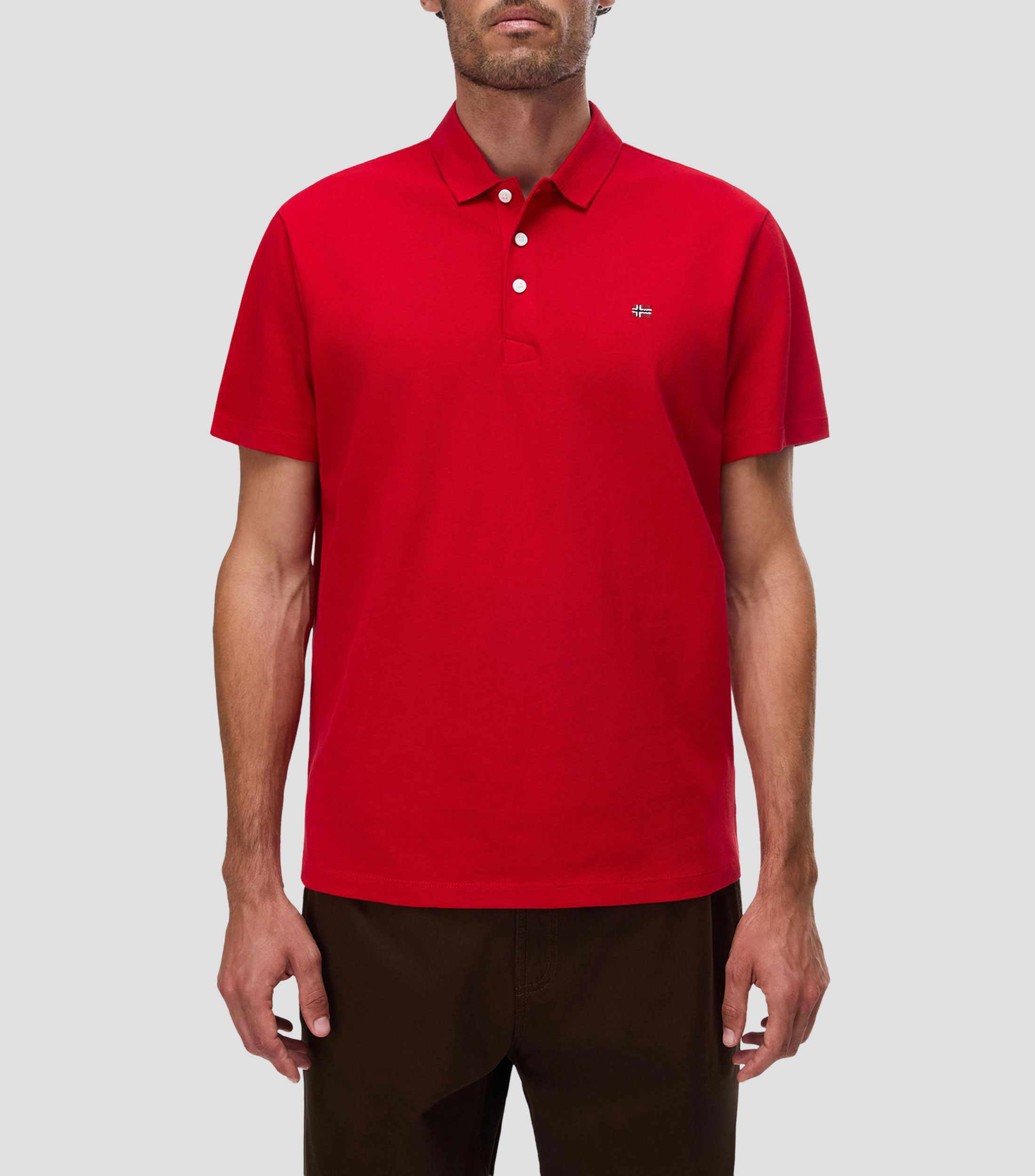 Playera tipo polo manga corta Ealis lisa Hombre