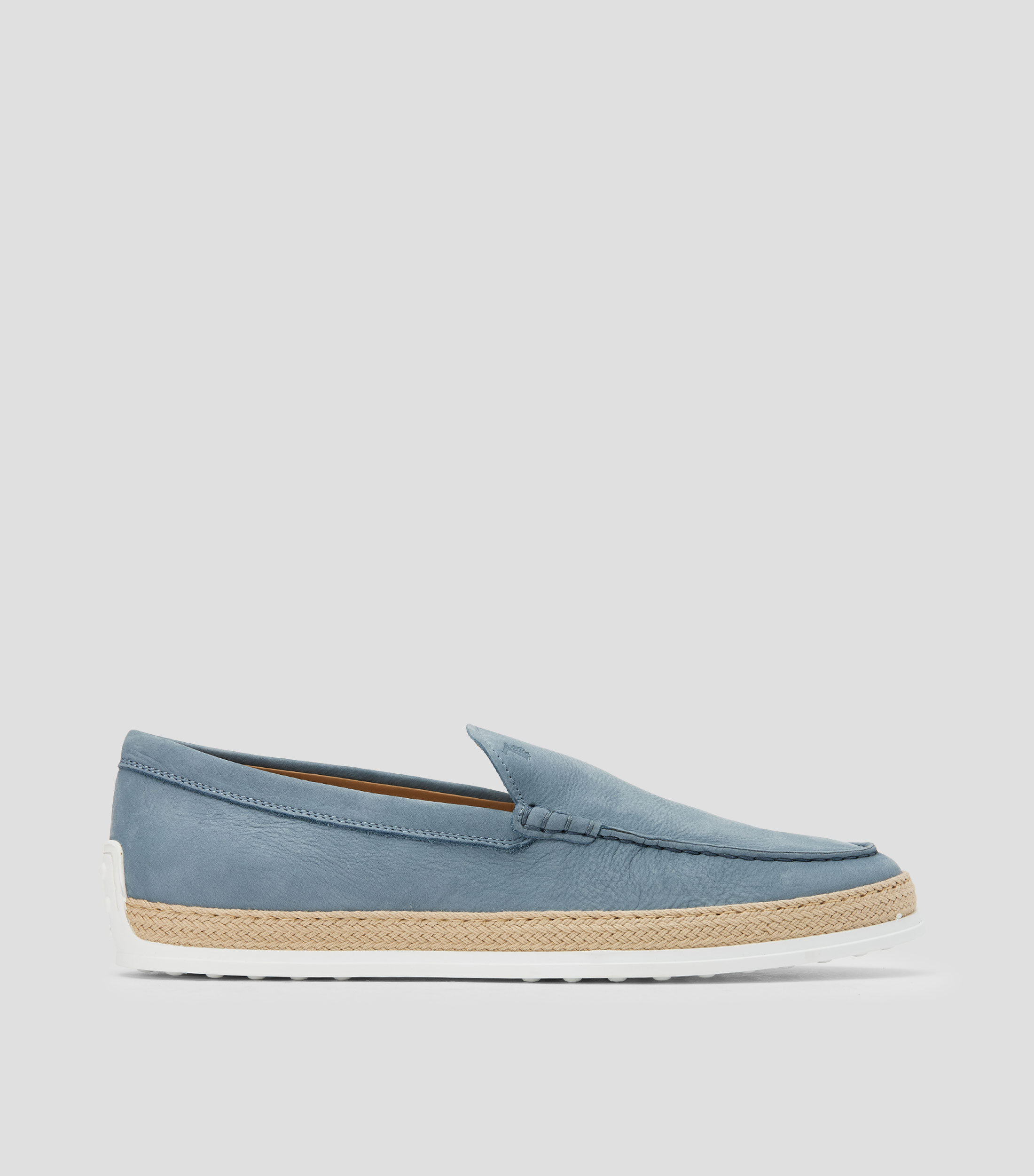 Mocasines Pantofolo en piel con yute Hombre