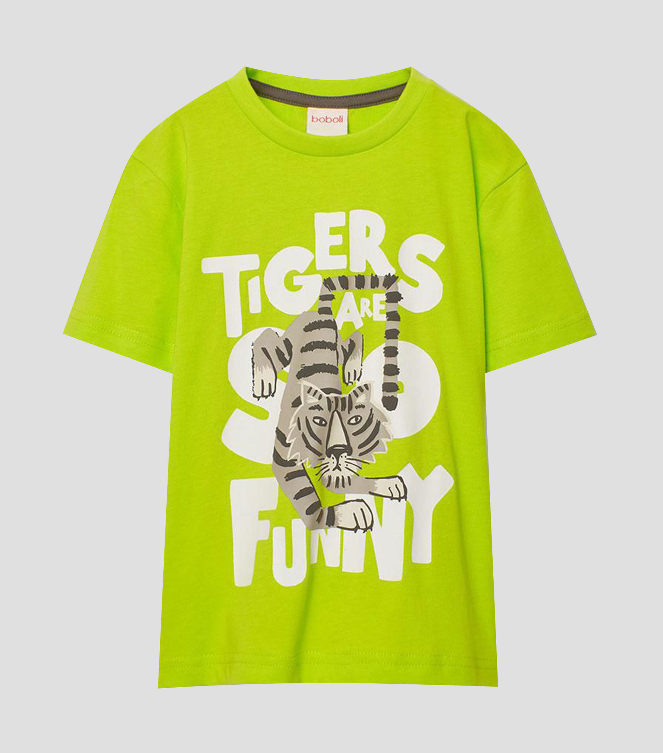 Playera cuello redondo manga corta estampada Niño