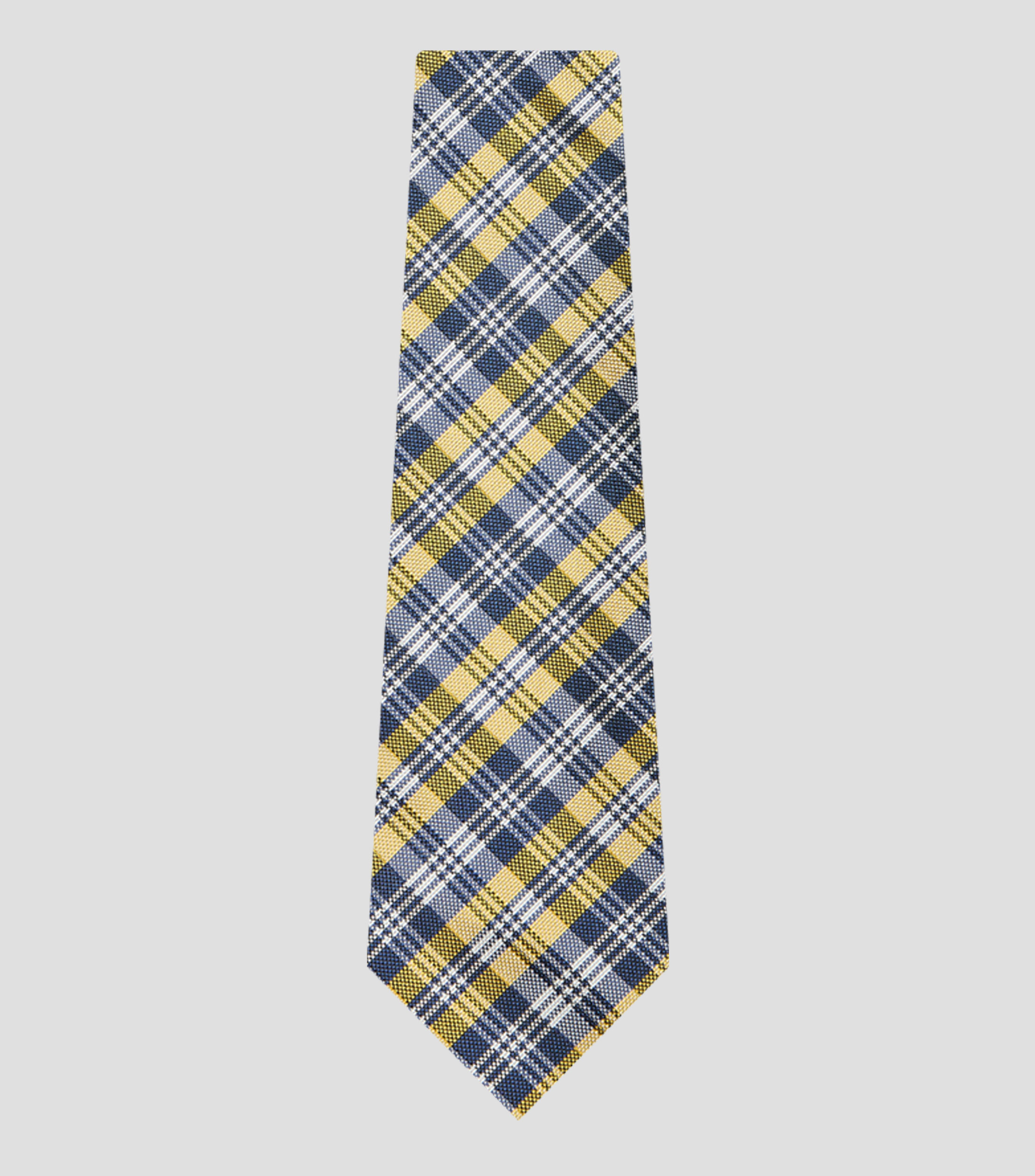 Corbata ancha de seda cuadros